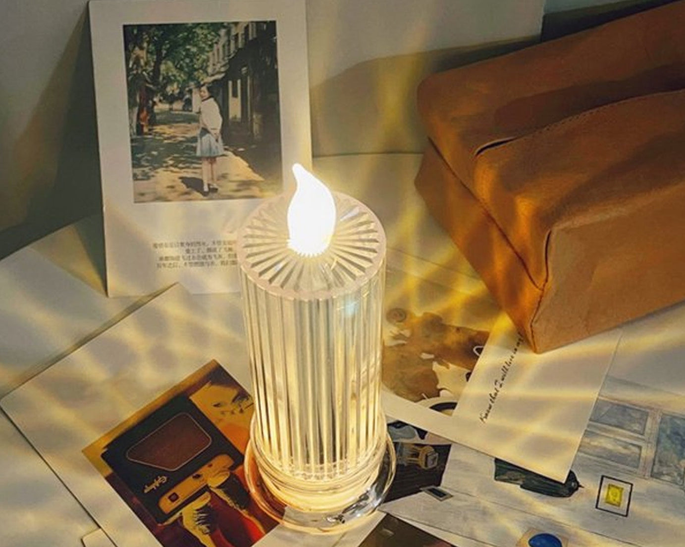 Simple crystal candle lights for home decor.