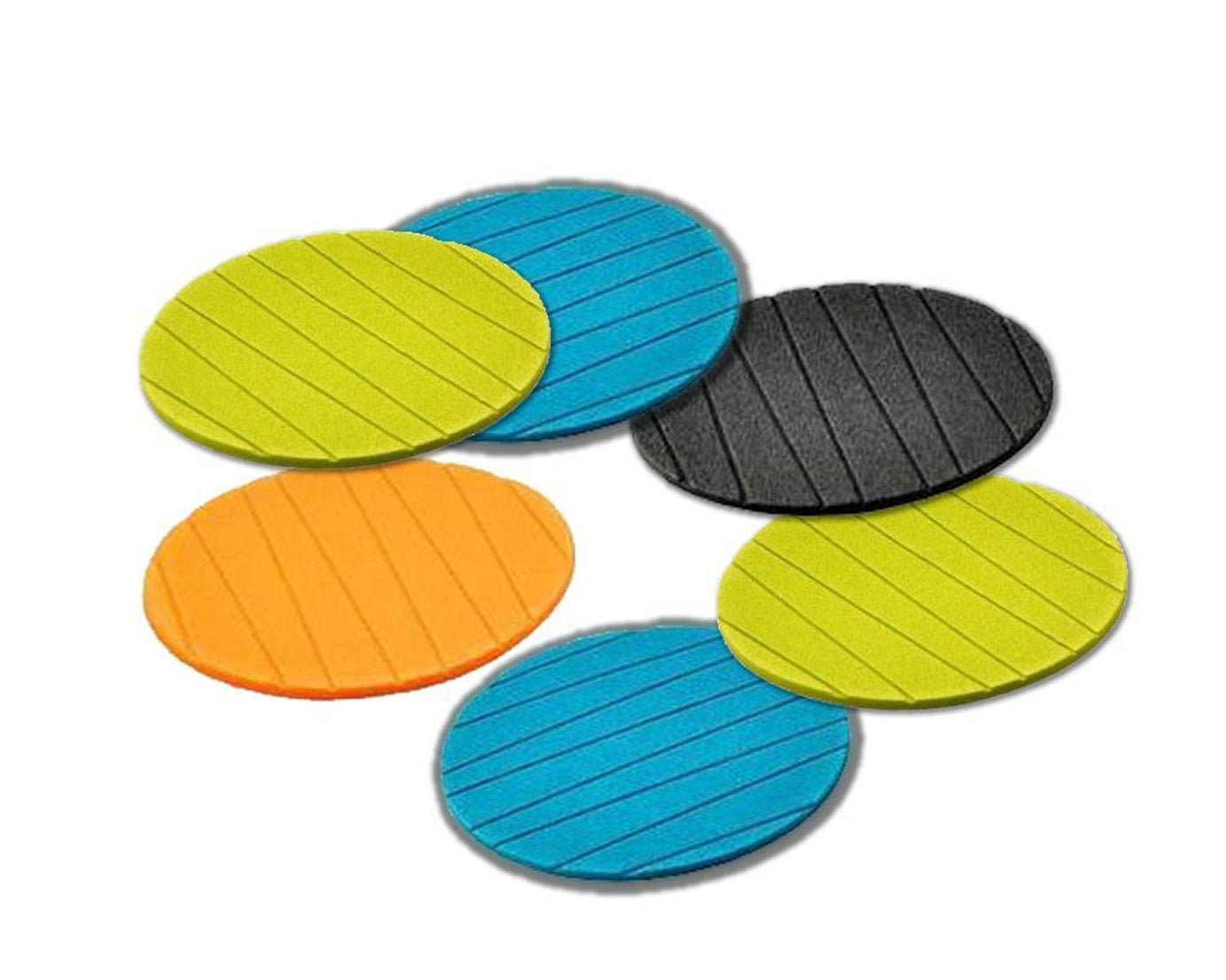 Set of 6 round silicone drink coasters