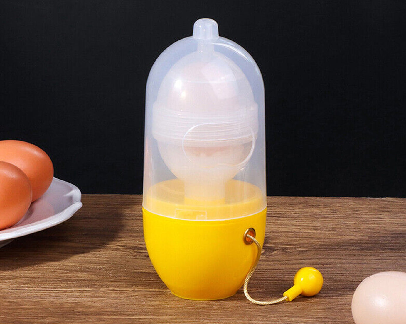 MANUAL EGG PULLER SCRAMBLER HOUSEHOLD WHITE EGG YOLK MIXER KITCHEN TOOL MIX MANUAL SCRAMBLER CONVENIENT WITHOUT BREAKING EGGS.