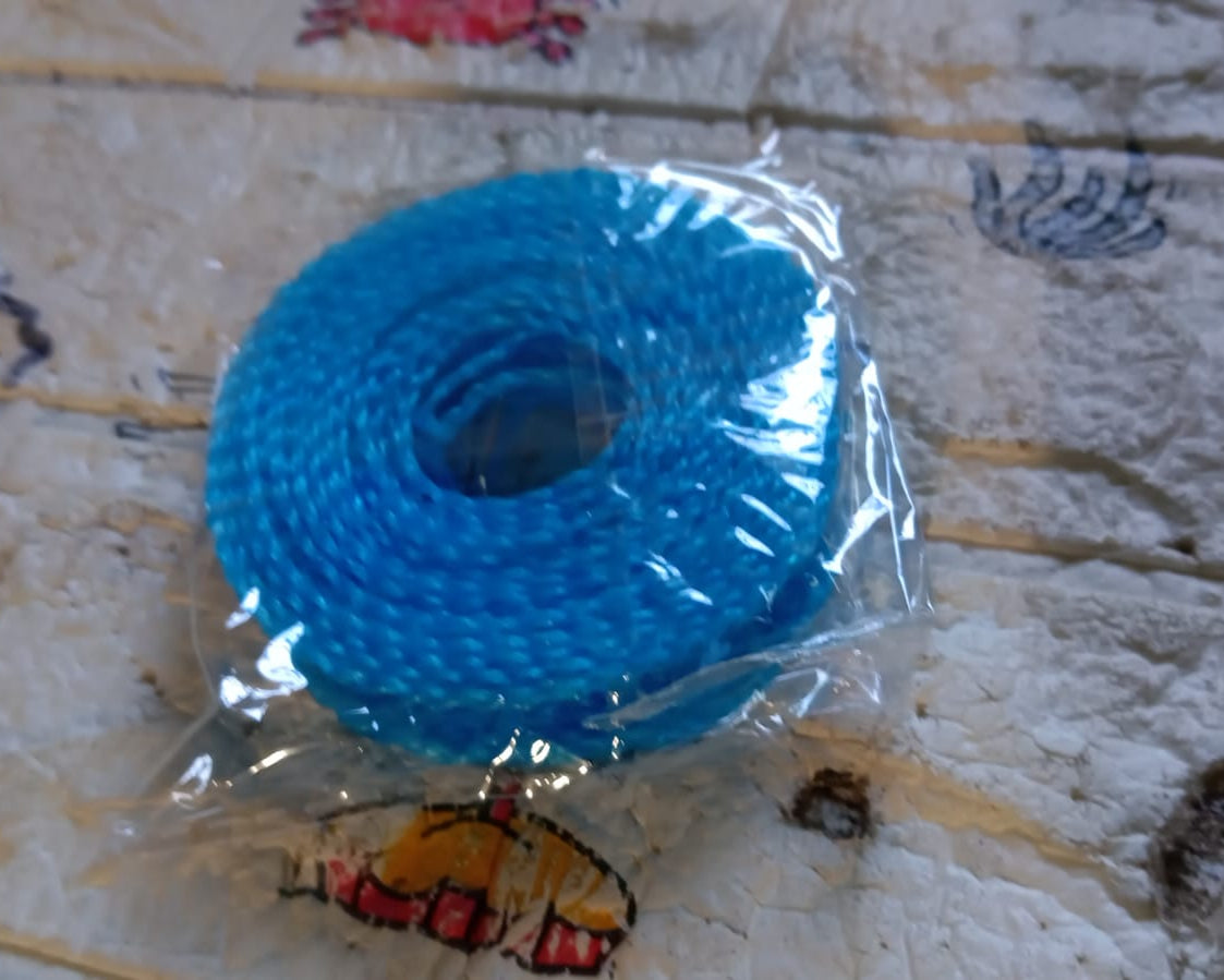 8861 3 Meters Fiber Rope Anti-Slip Clothes Washing Drying Nylon Rope Japan Style Rope with Hooks, Durable Camping Clothesline Portable Clothes Drying Line Indoor Outdoor Laundry Storage for Travel Home Use (3 Mtr.)