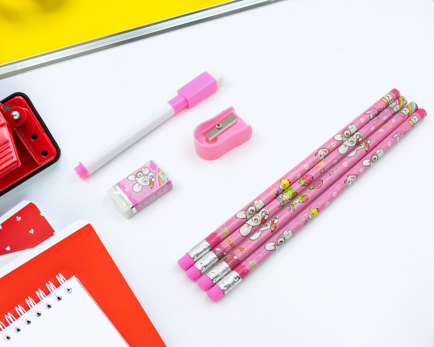 4299 Stationery Kit for Kids - Stationery Set, Includes Wooden Pencil, Sharpener, Pencil and Eraser Set, Small Diary School Supply Set, Birthday Return Gift for Kids, Boys, Girls (8 pc Set)