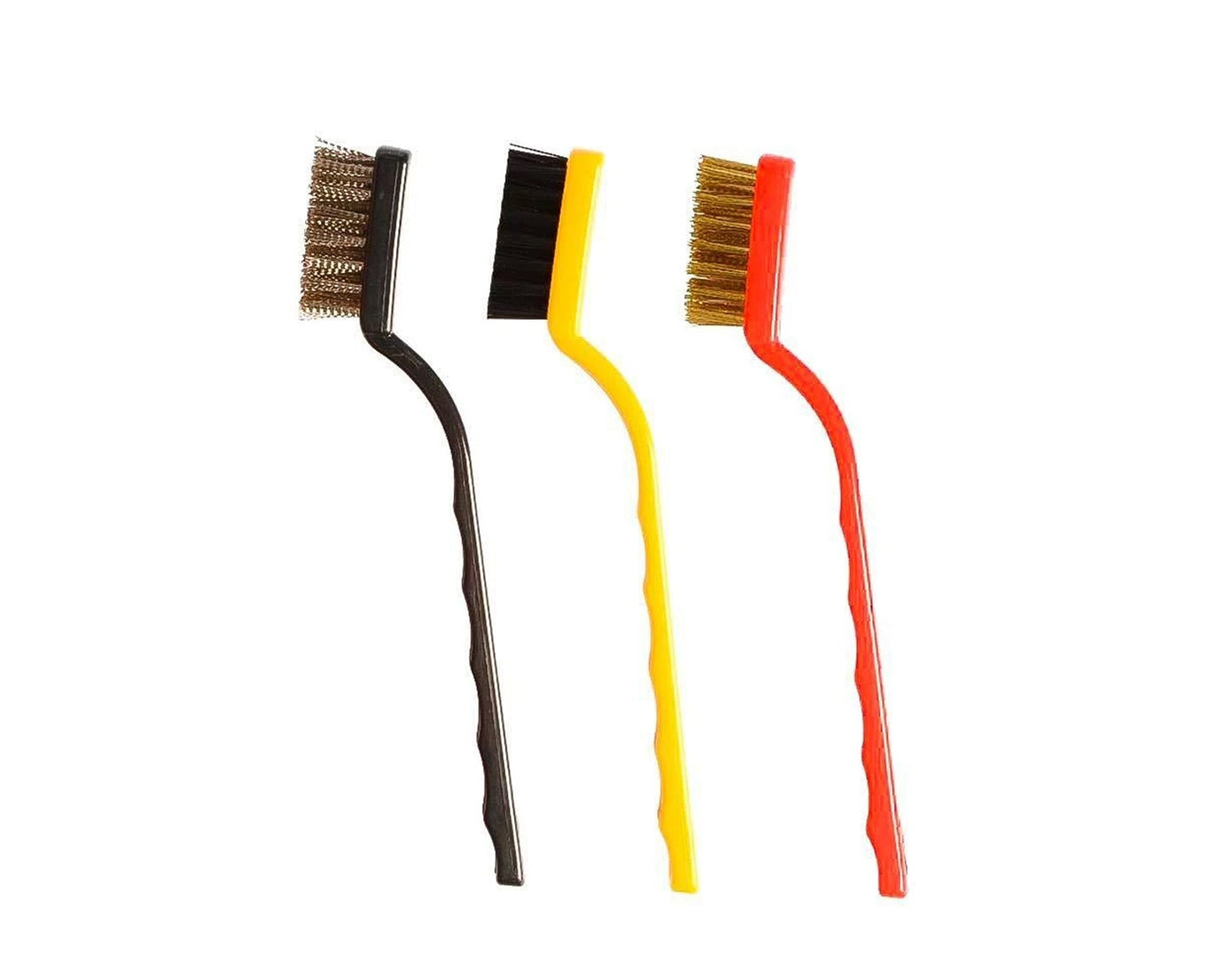 Close-up of mini wire brushes in set