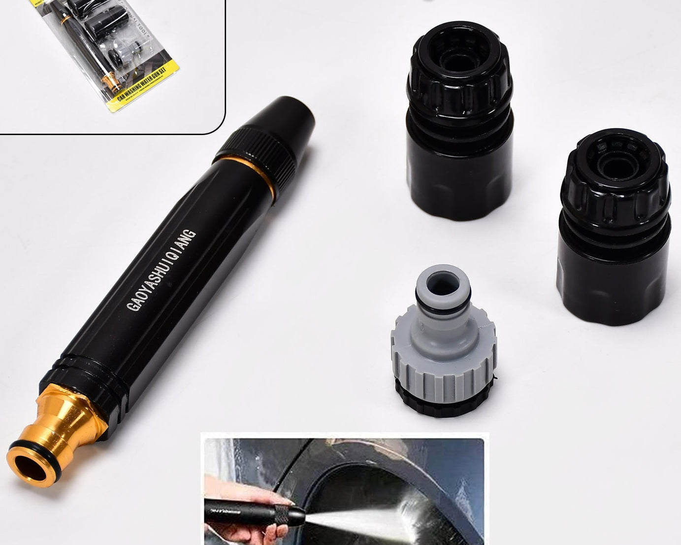 Alloy water gun nozzle for garden use.