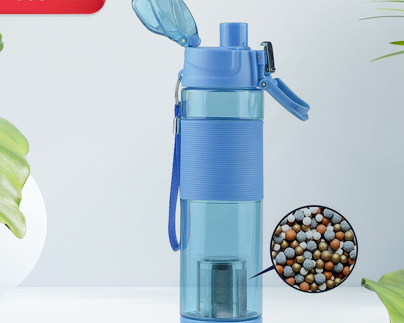 6480 Alkaline Water Bottle, with Food Grade Plastic, Stylish and Portable (Particulates not included)