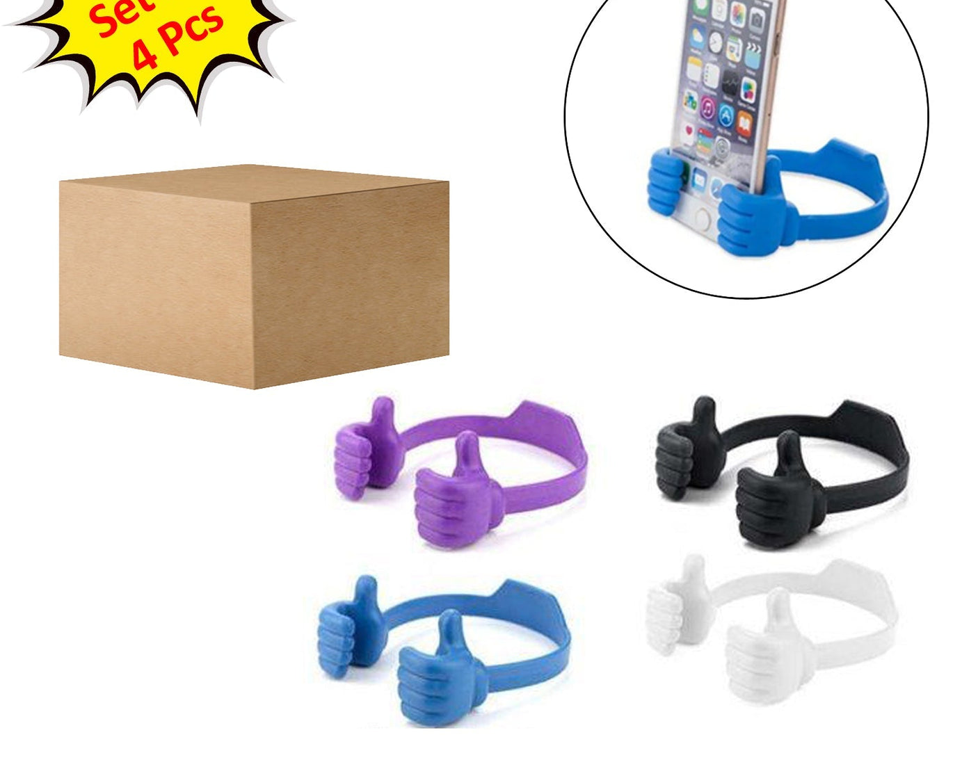 4-piece mobile holder stand with a hand shape design for home and office use.