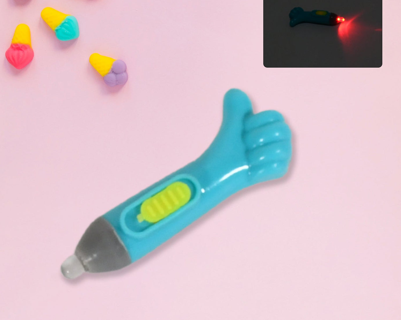 Thumb shaped light, lightning keychain, lightning toy, thumb shape LED light