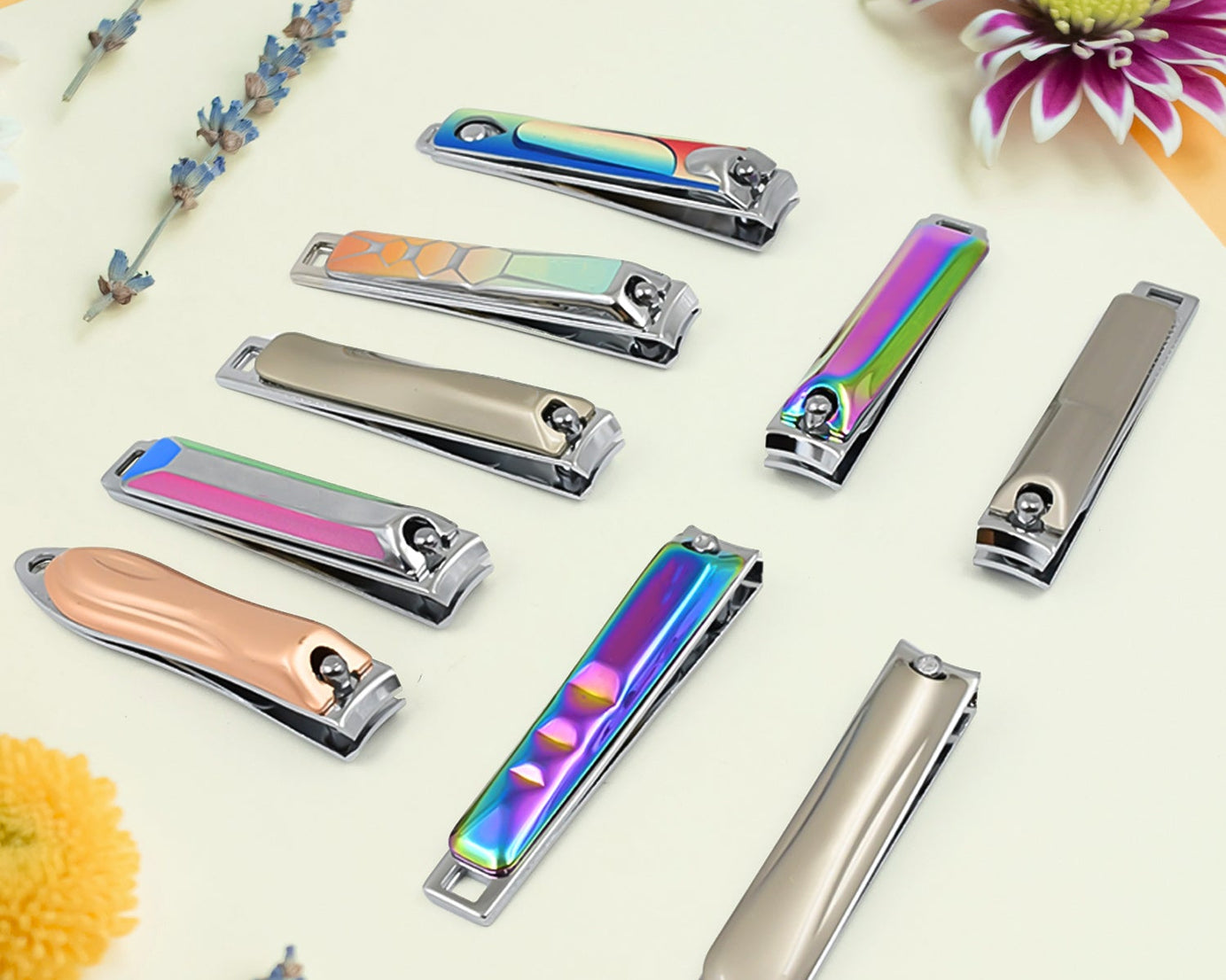 Stainless Steel Folding Portable Large Nail Clippers with Nail File (1 Pc / Mix Design)