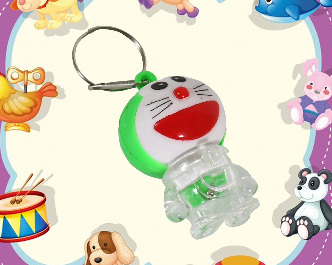 Doremon lightning keychain, 2 colored lightning keychain (1 pc)