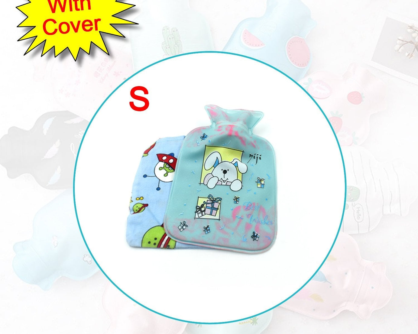 Pain relief hot water bottle bag with soft cover