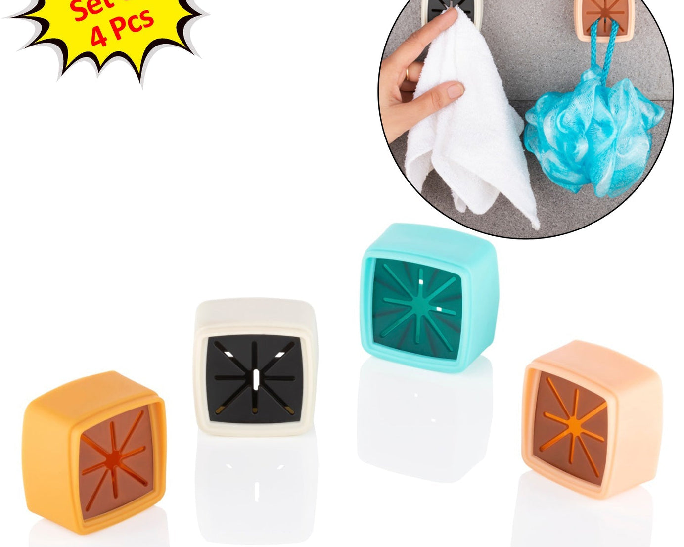 Towel holder set for convenient bathroom organization