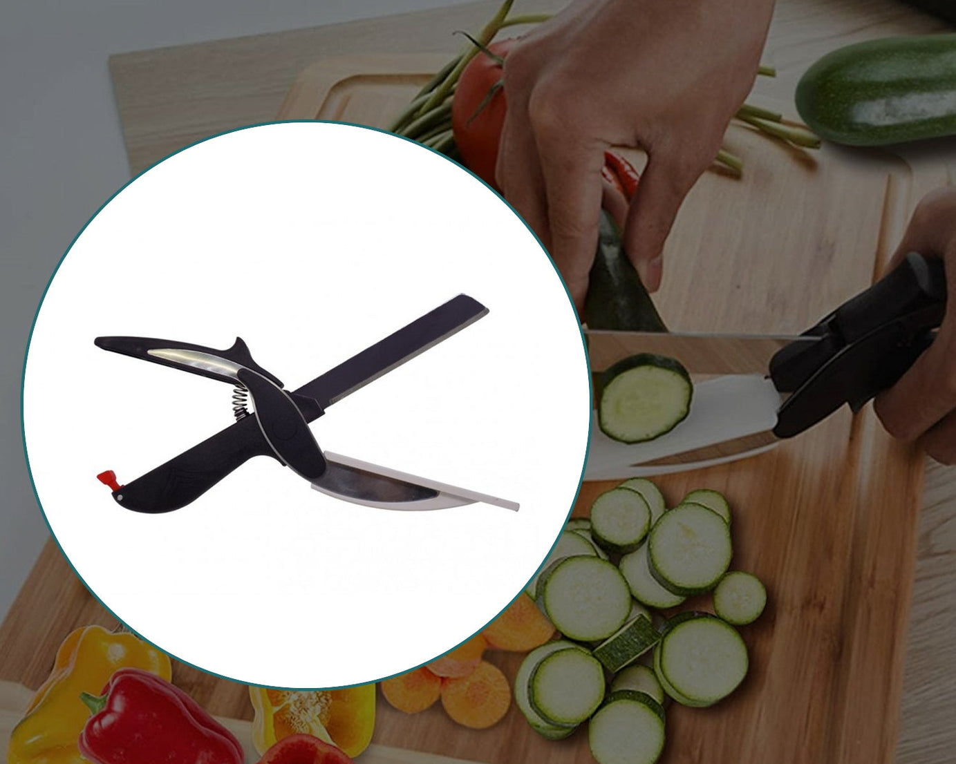 Food chopper slicer with integrated handle for efficient vegetable cutting.