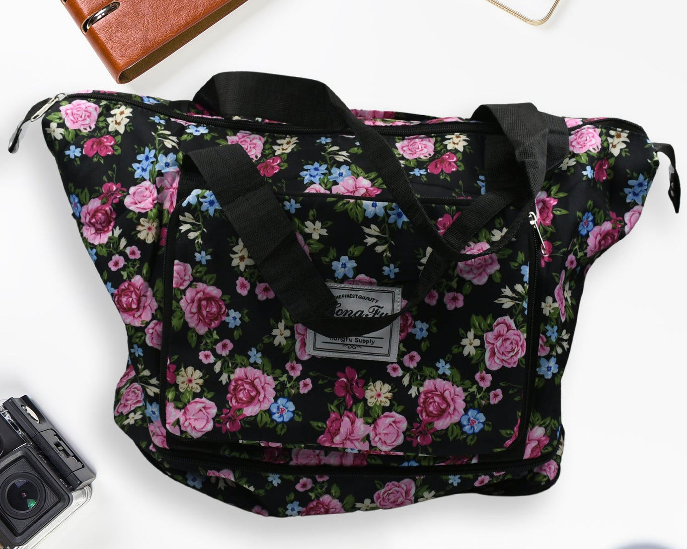 Large Capacity Folding Travel Bag, Multifunctional Sports Shoulder Bag Luggage Bag, Travel Bag Expandable Weekender Overnight Bag with Dry and Wet Separated Pocket Sports Bag Gym, Shoulder Bag Water Resistant (6 Pocket)