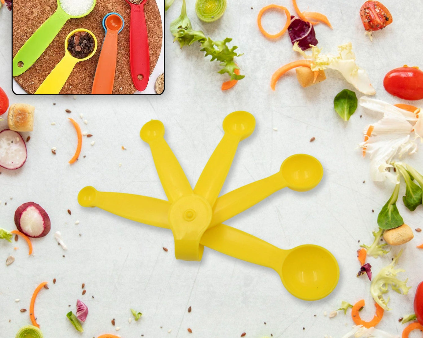 Set of 5 plastic measuring spoons