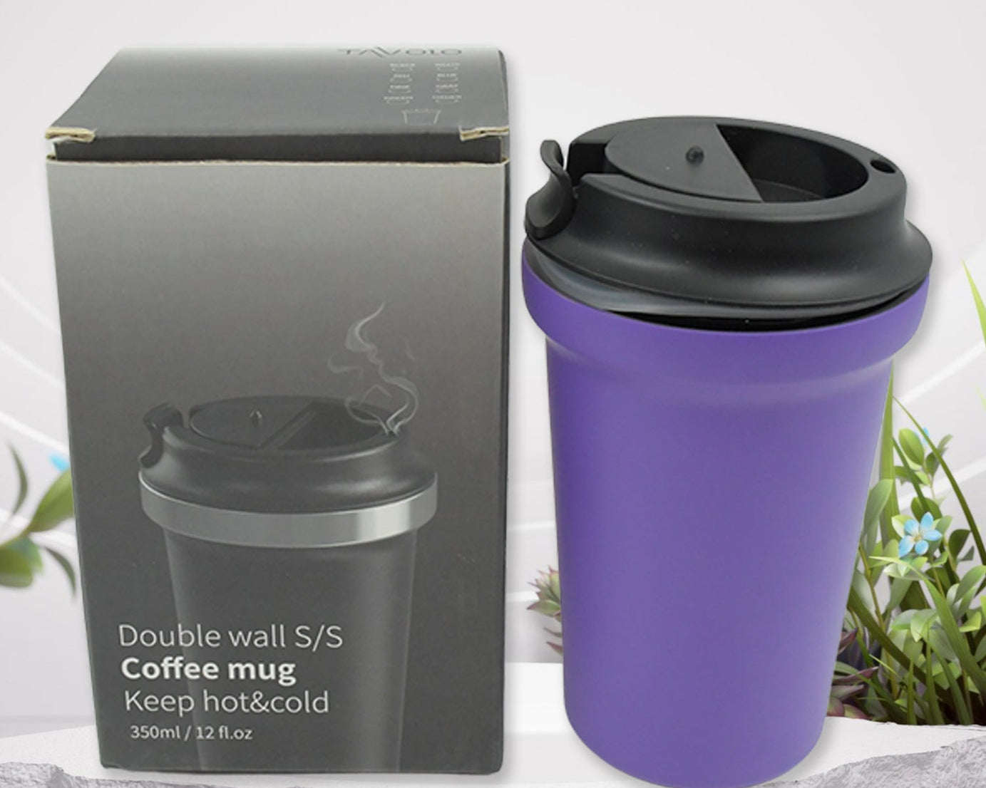 12524 Stainless Steel Vacuum Insulated Coffee Cups Double Walled Travel Mug, Car Coffee Mug with Leak Proof Lid Reusable Thermal Cup for Hot Cold Drinks Coffee, Tea (1 Pc 350ML)