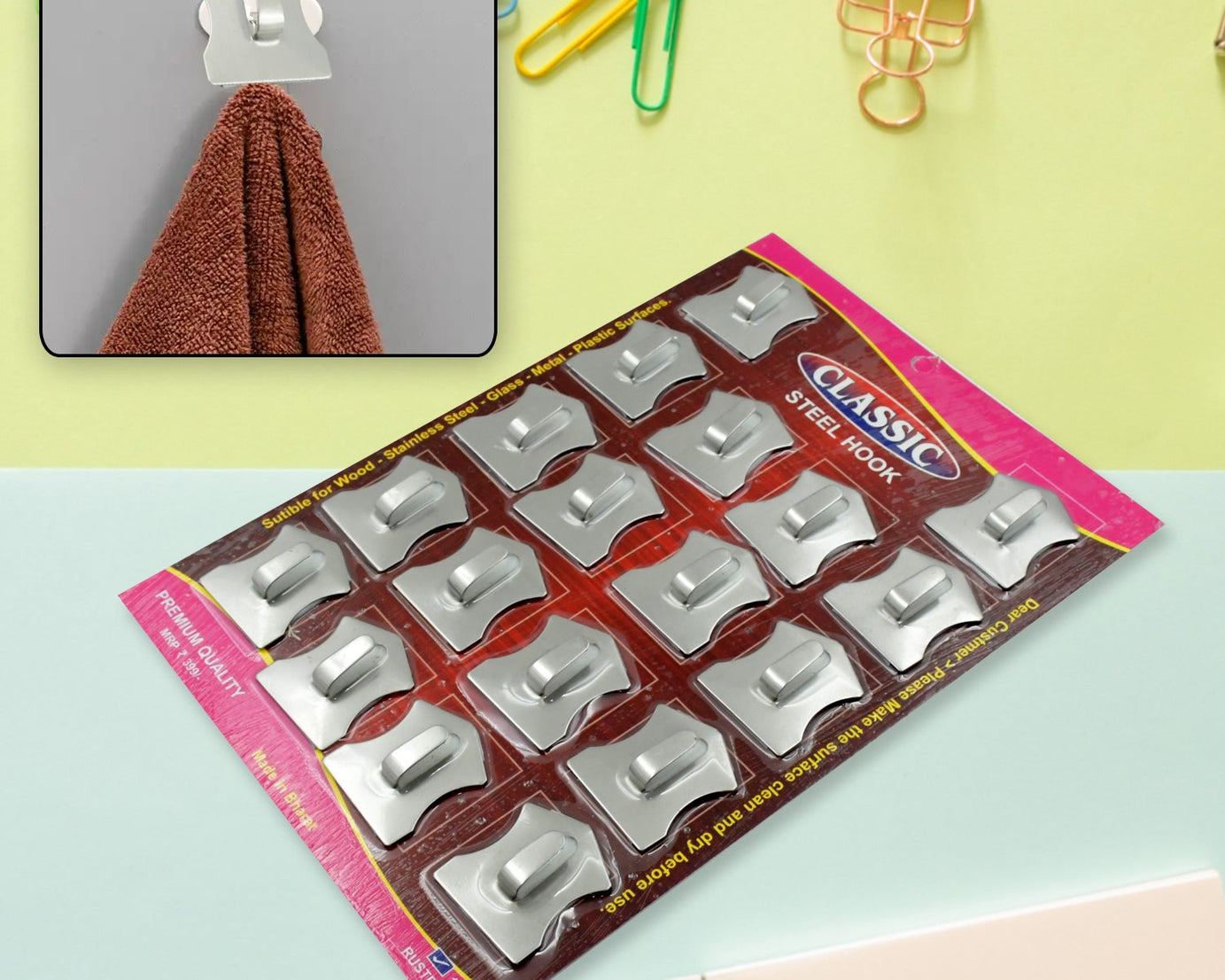 18-Piece Stainless Steel Wall Hooks: Organize Your Home Effortlessly
