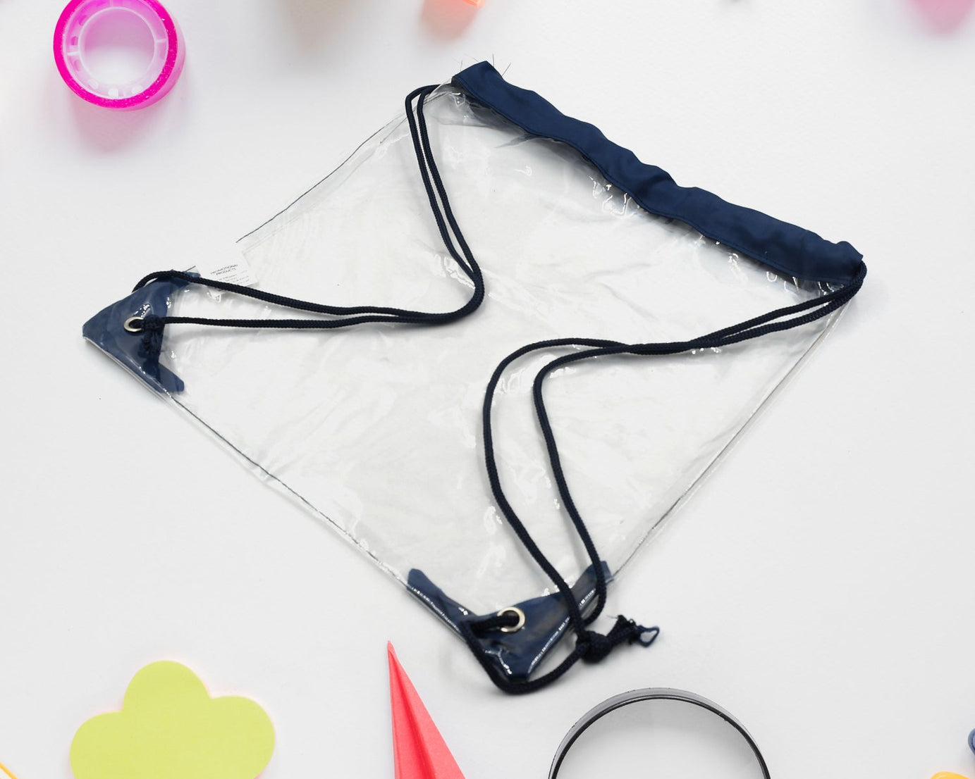 Plastic Waterproof Pouch Transparent Stadium Bags Clear String Bag for Gym Concert Travel Beach Swimming Sport