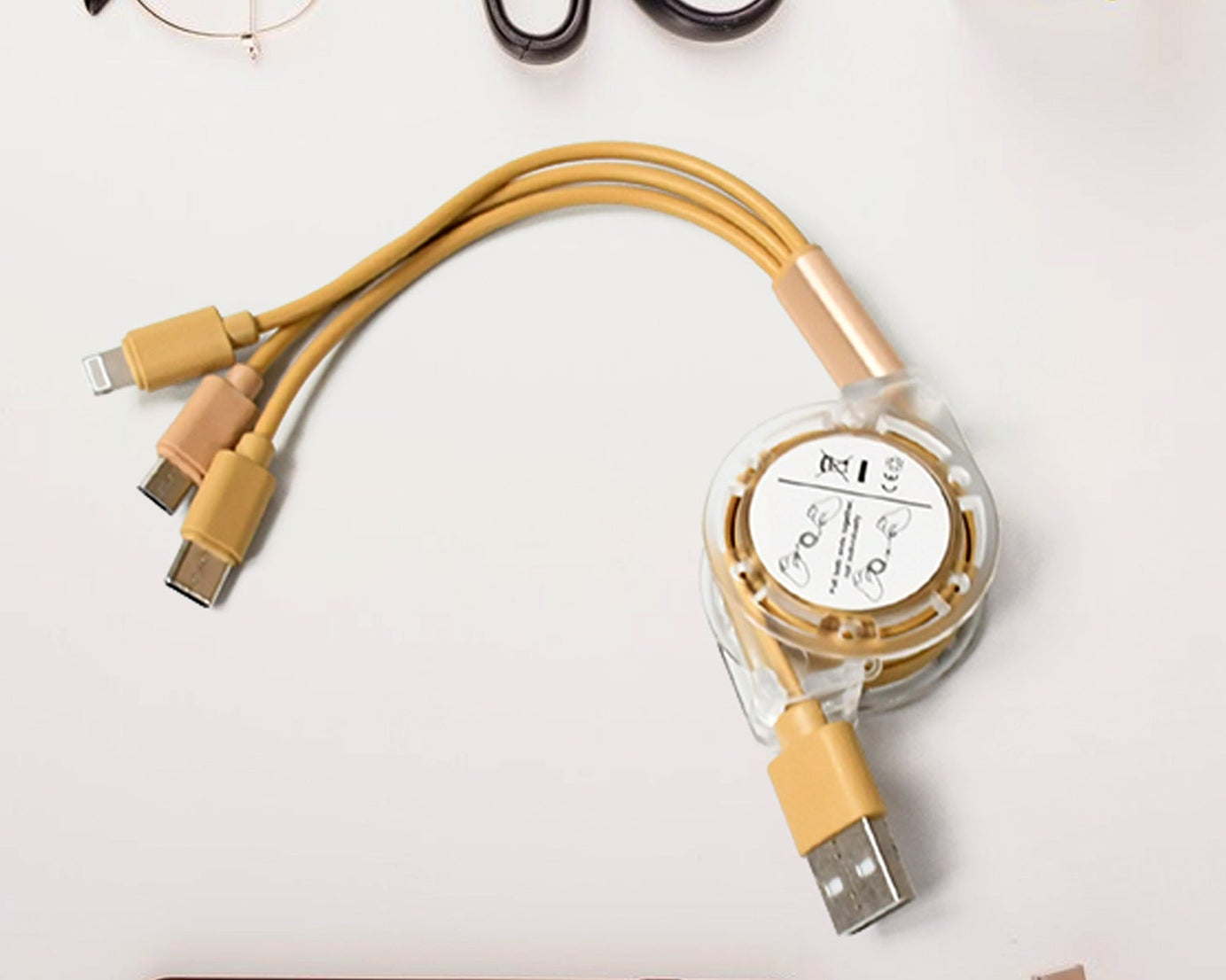 Retractable Charger Charging Cable, Micro USB Cable, 3 in 1, Multi Charging Cable, Compatible with Phone / Type C / Micro Android USB and Other Mobile Devices (1 Pc)