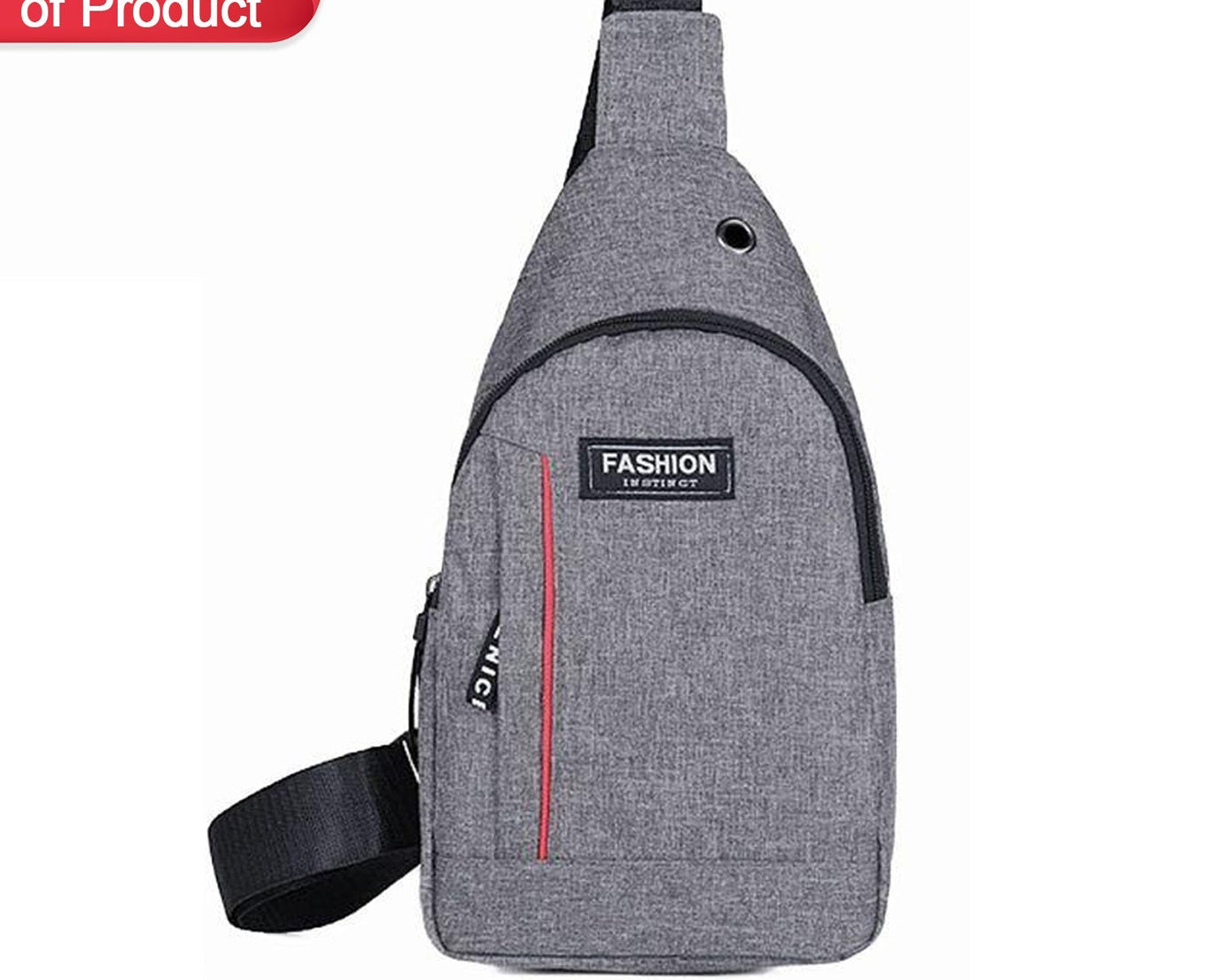 Grey crossbody bag with USB charging feature
