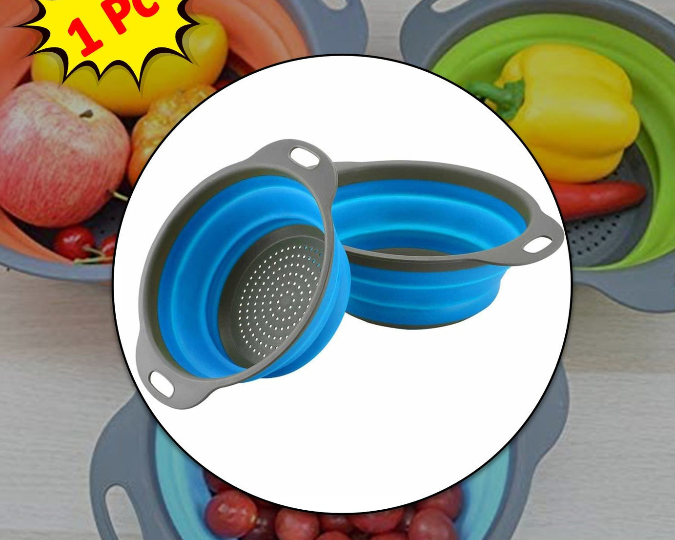 Silicone strainer for cooking and draining