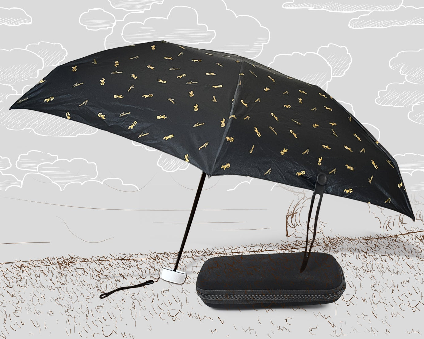 3-Fold Umbrella Summer Sun and Rain Protection Foldable Cute Umbrella || UV Protection Rain Sun Umbrella || Travel Accessories || Umbrella for Children, Girls, and Boys (1 Pc / With Zip Case) 