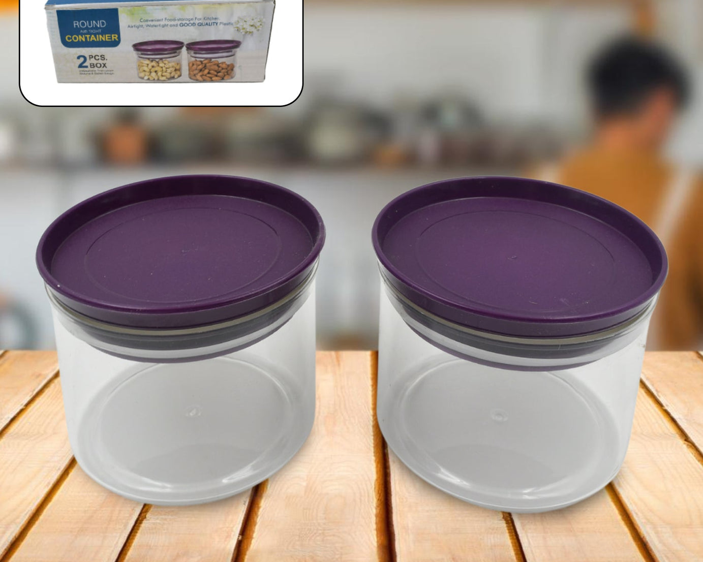 5551 Air Tight & Unbreakable Kitchen Jar Set Food Storage Containers for Dry Fruits, Spices, Snacks, Pulses (2 Pcs Set)