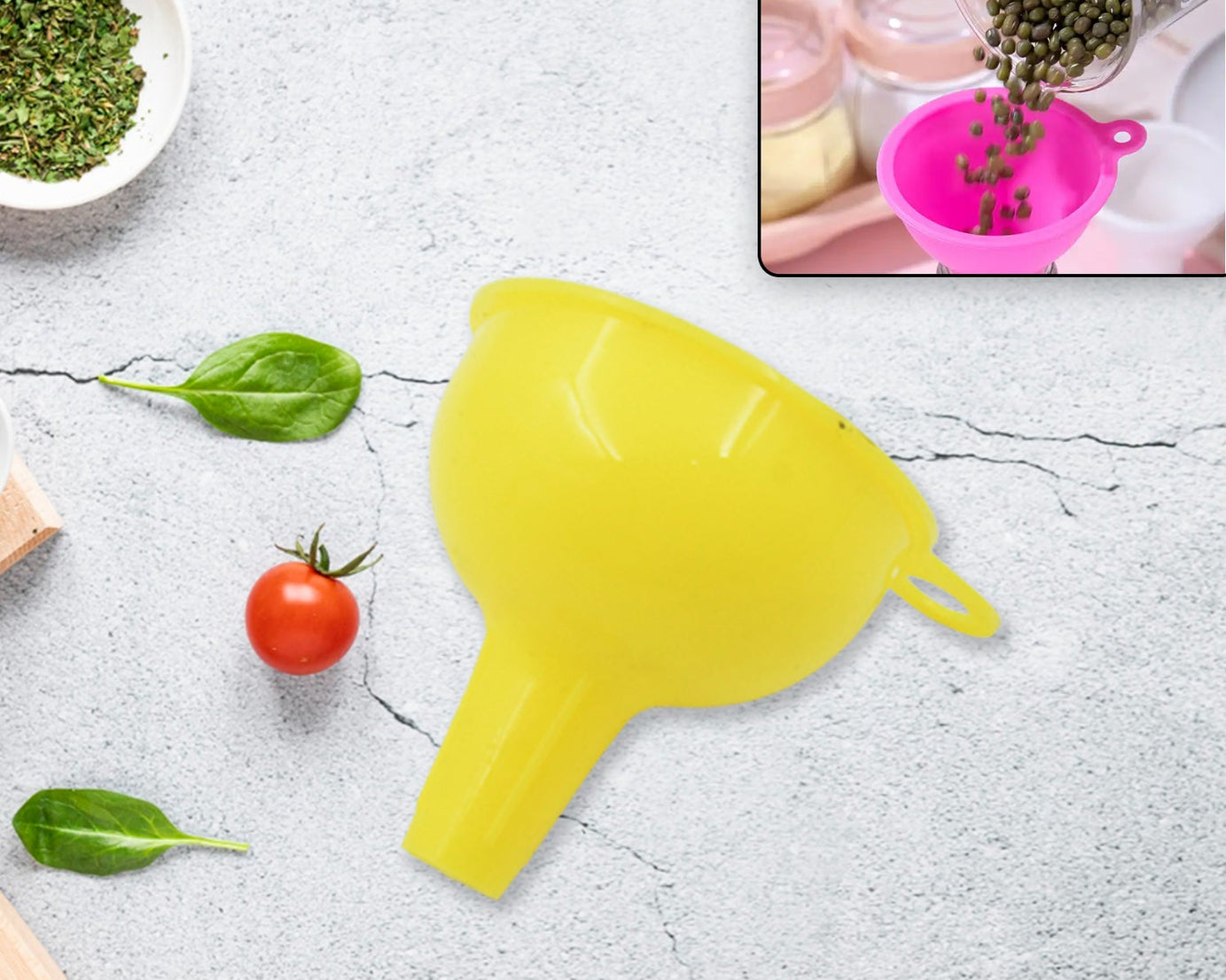 Silicone Funnel For Pouring Oil, Sauce, Water, Juice And Small Food-GrainsFood Grade Silicone Funnel