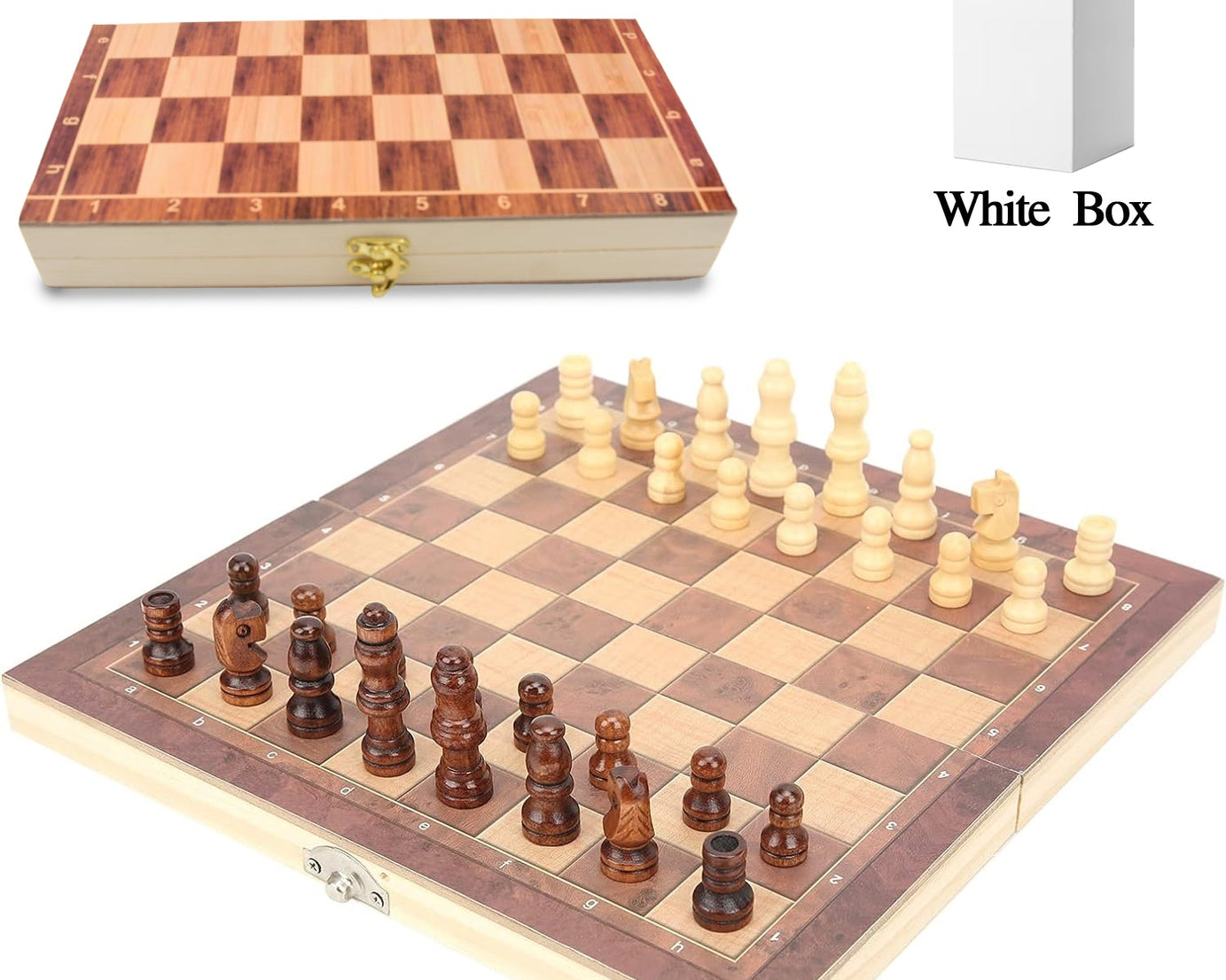 Foldable Wooden Chess Board Set (30 × 30 Cm / 1 Set)