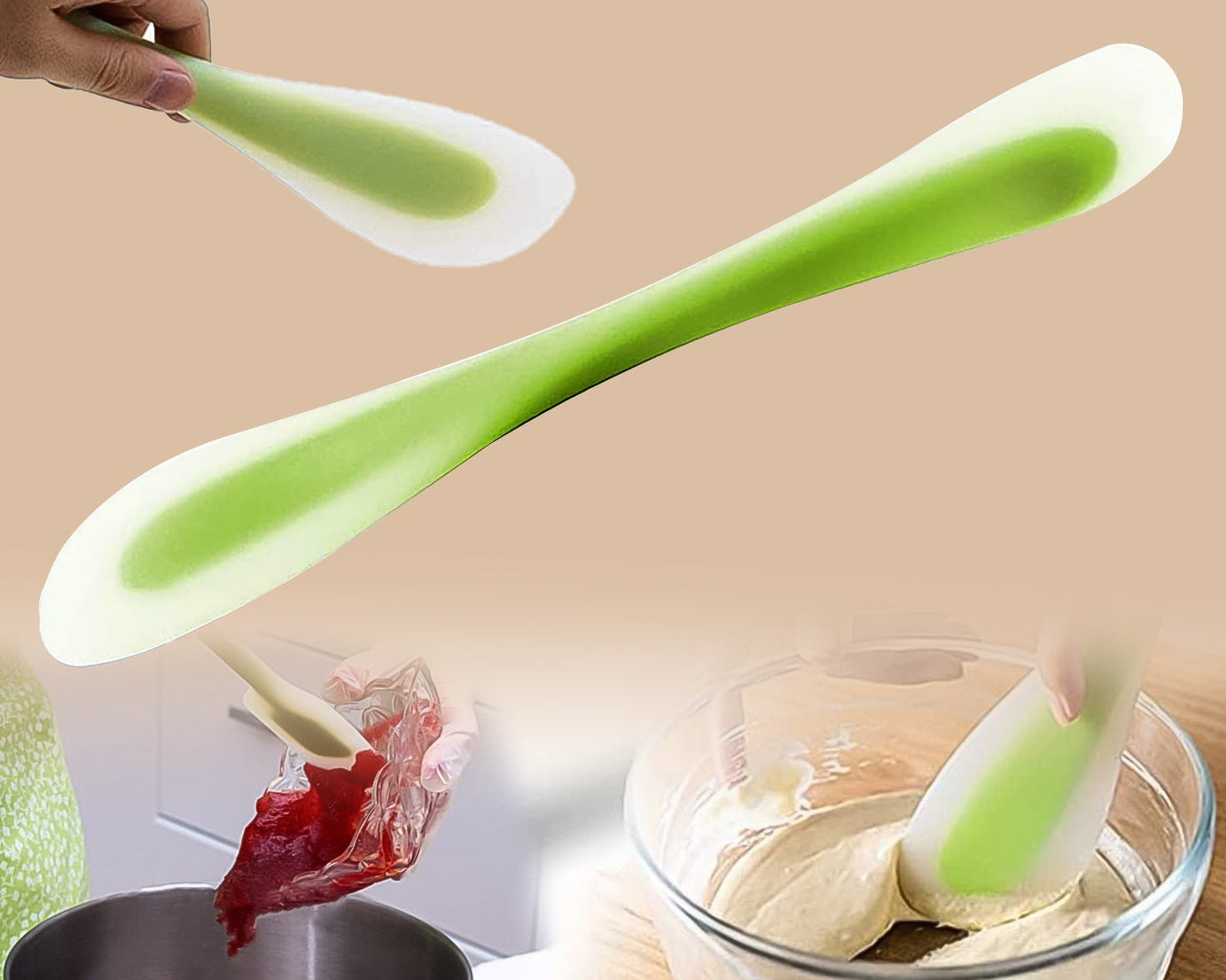 2 in 1 Flexible Silicone Spatula Spoon