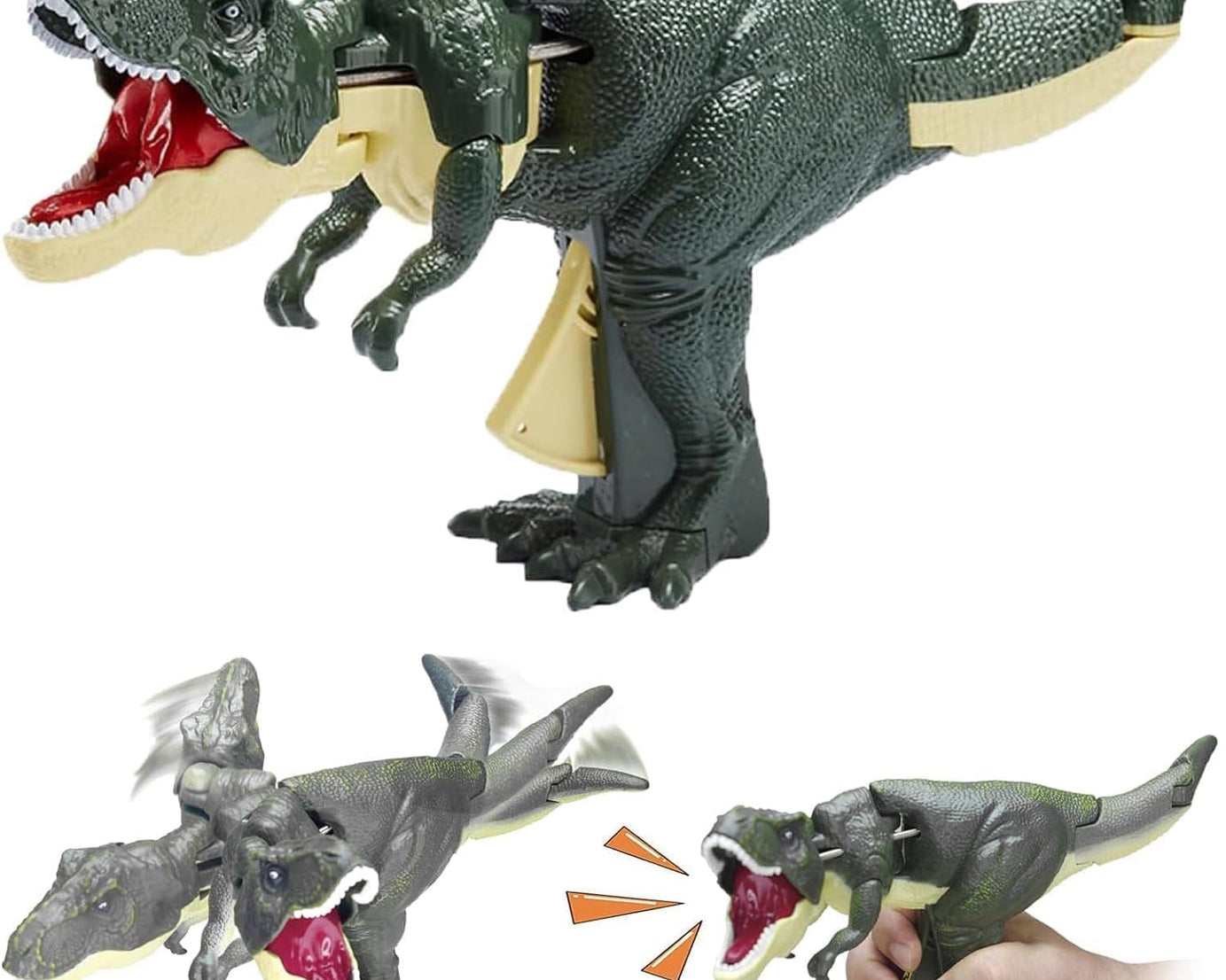 Dinosaur Roaring Toys Trigger, Dinosaurs Toys with Dinosaur Sound Lighting Model Vibrating Head Moving (3 + Years / 1 Pc)