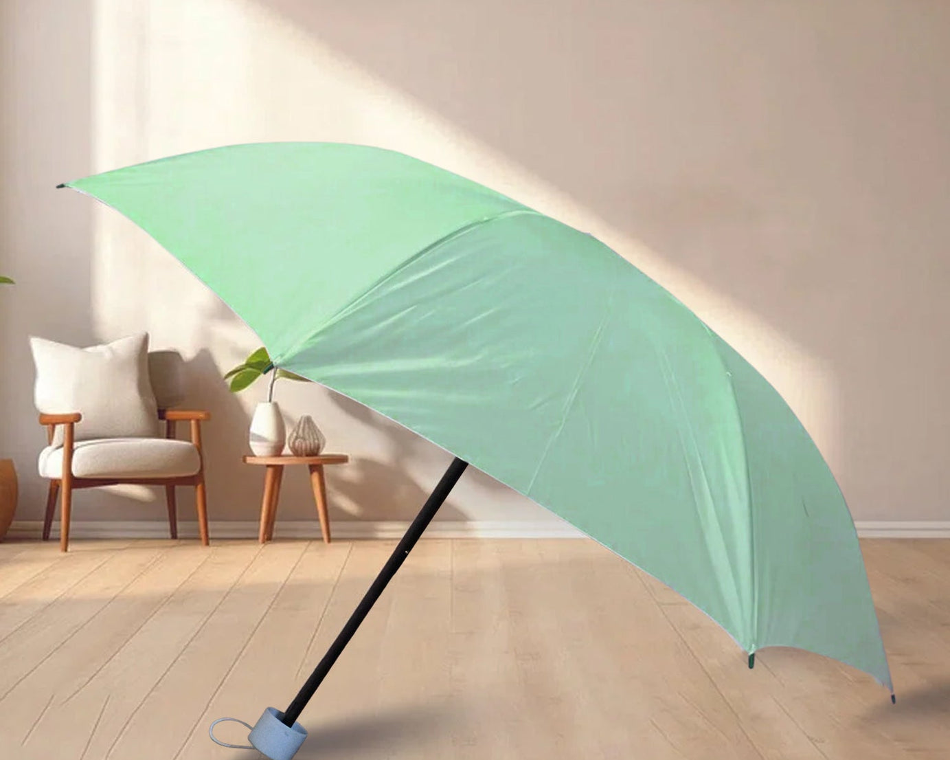 3 Fold Manual Open Umbrella | Windproof, Sunproof & Rainproof with Sturdy Steel Shaft | Easy to Hold & Carry | Umbrella for Women, Men & Kids (1 Pc)