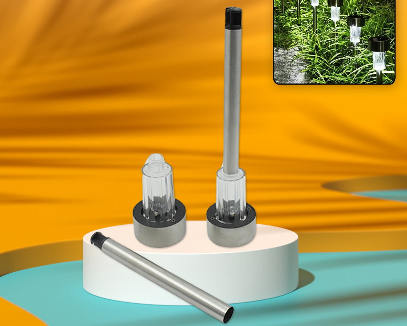 Solar Panel Led Spike Spot Light Landscape Garden Yard Path Lawn Outdors Solar Lamps, Waterproof Outdoor Decorative Landscape Lights for Garden, Patio, Yard, Walkway (2 Pc Set)