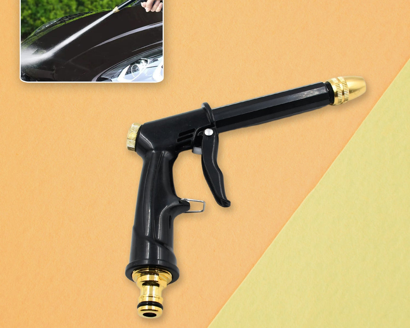 Plastic Body, Metal Trigger & Brass Nozzle Water Spray Gun For Water Pipe | Non-Slip | Comfortable Grip | Multiple Spray Modes | Ideal Pipe Nozzle For Car Wash, Gardening,& Other Uses