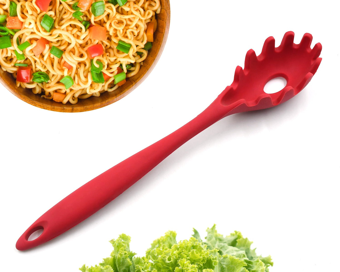 High-temp resistant silicone pasta strainer