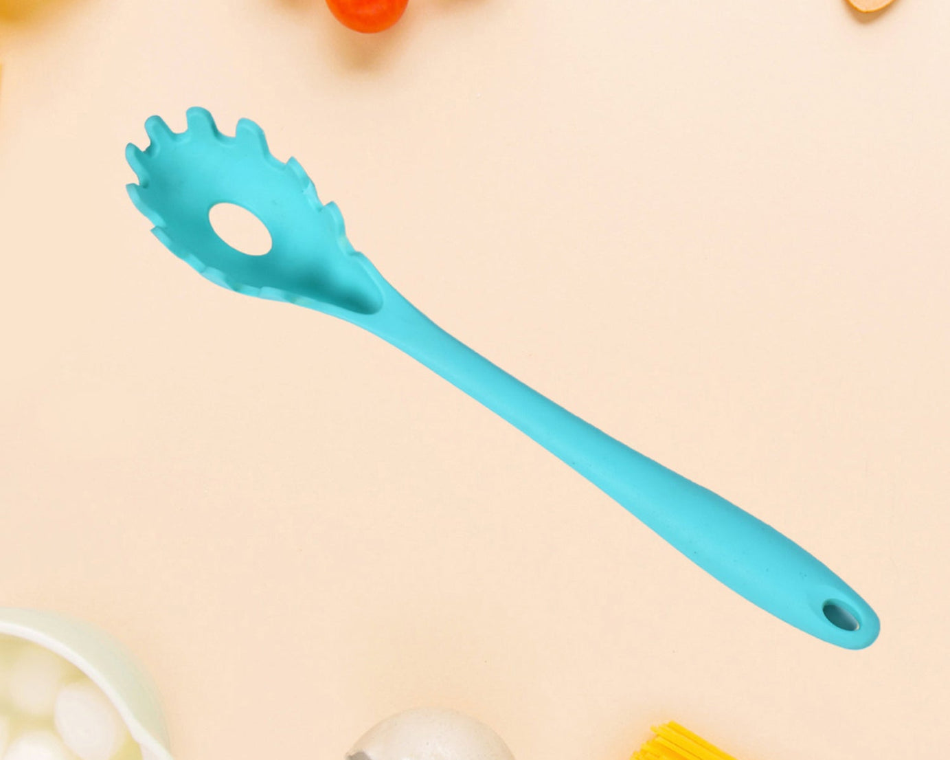 Kitchen pasta spoon for serving spaghetti