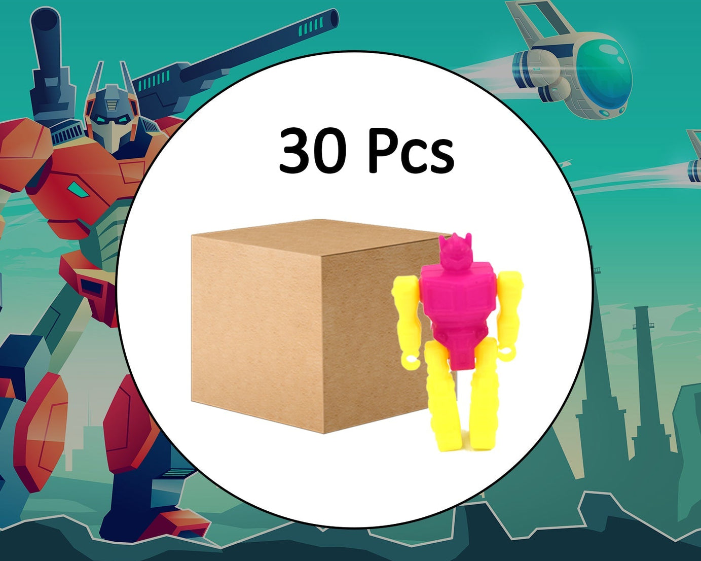 Set of 30 mini robot toys for kids