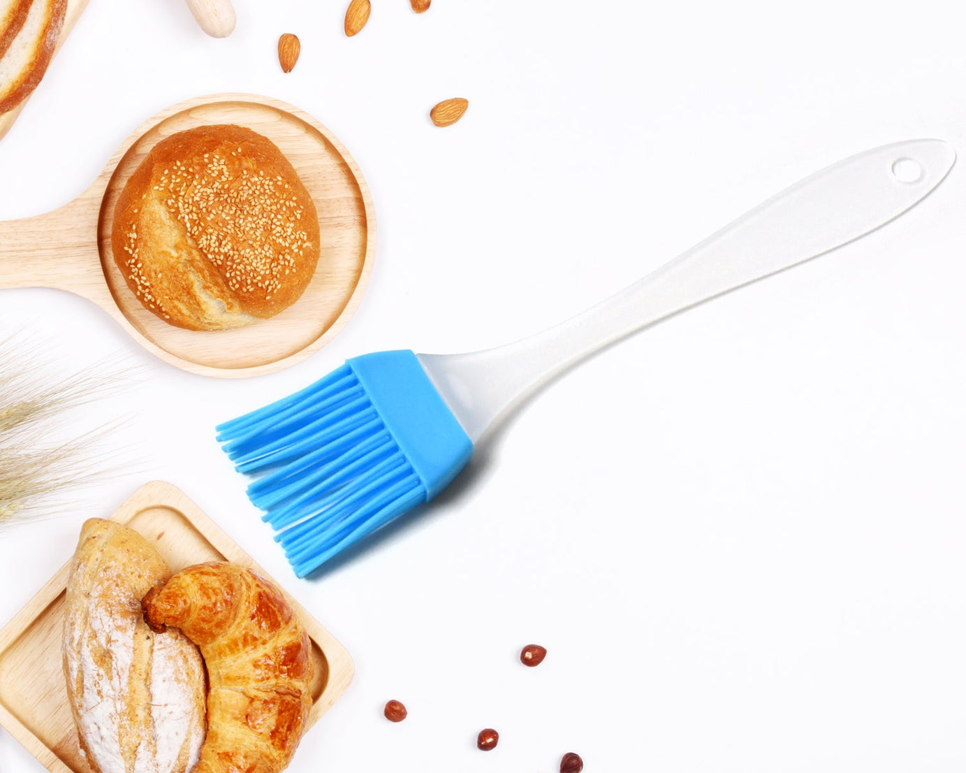 Silicone baking spatula and brush combo