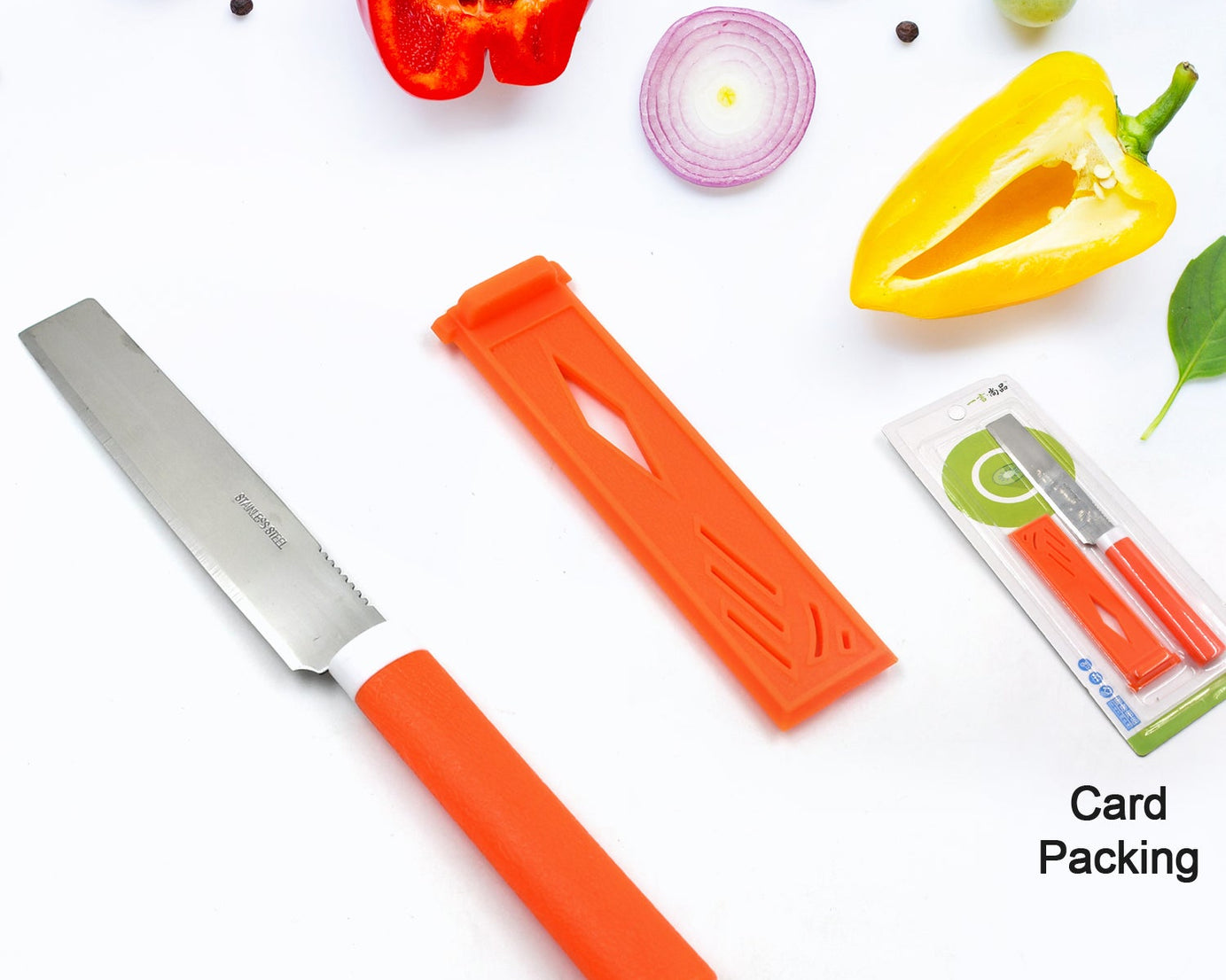 Stainless Steel Knife For Kitchen Use, Knife Set, Knife & Non-Slip Handle With Blade Cover Knife