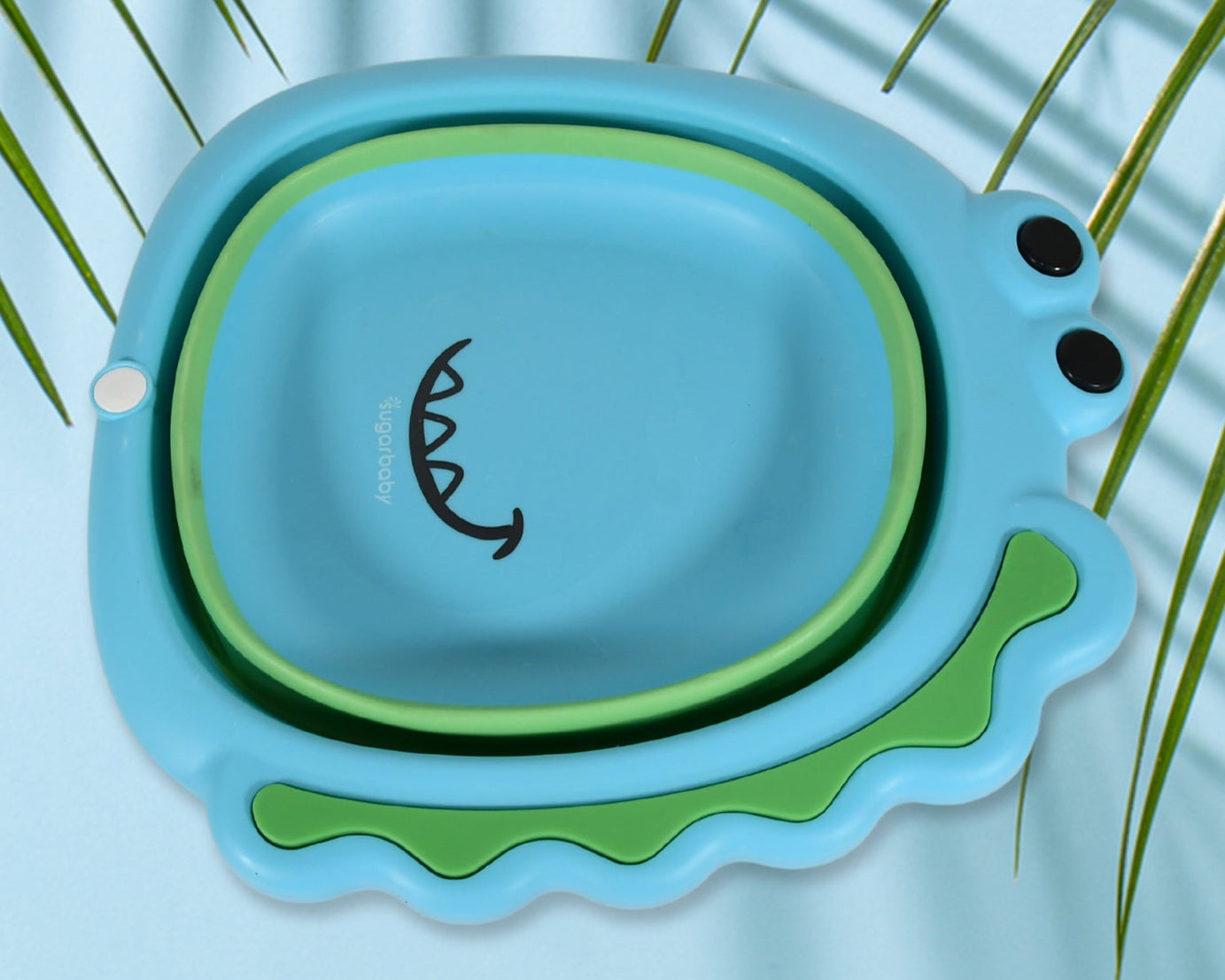 Frog Shape Wash Basin, Space Saving Multi Function Foldable Baby Wash basin Easy Clean Lightweight Thicken for Washing Face for Home (33×31Cm / 1 pc)
