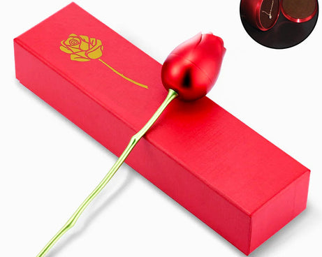 Metal Red Rose Couple Jewelry Box-Fancy Jewelry Box (1 Pc)
