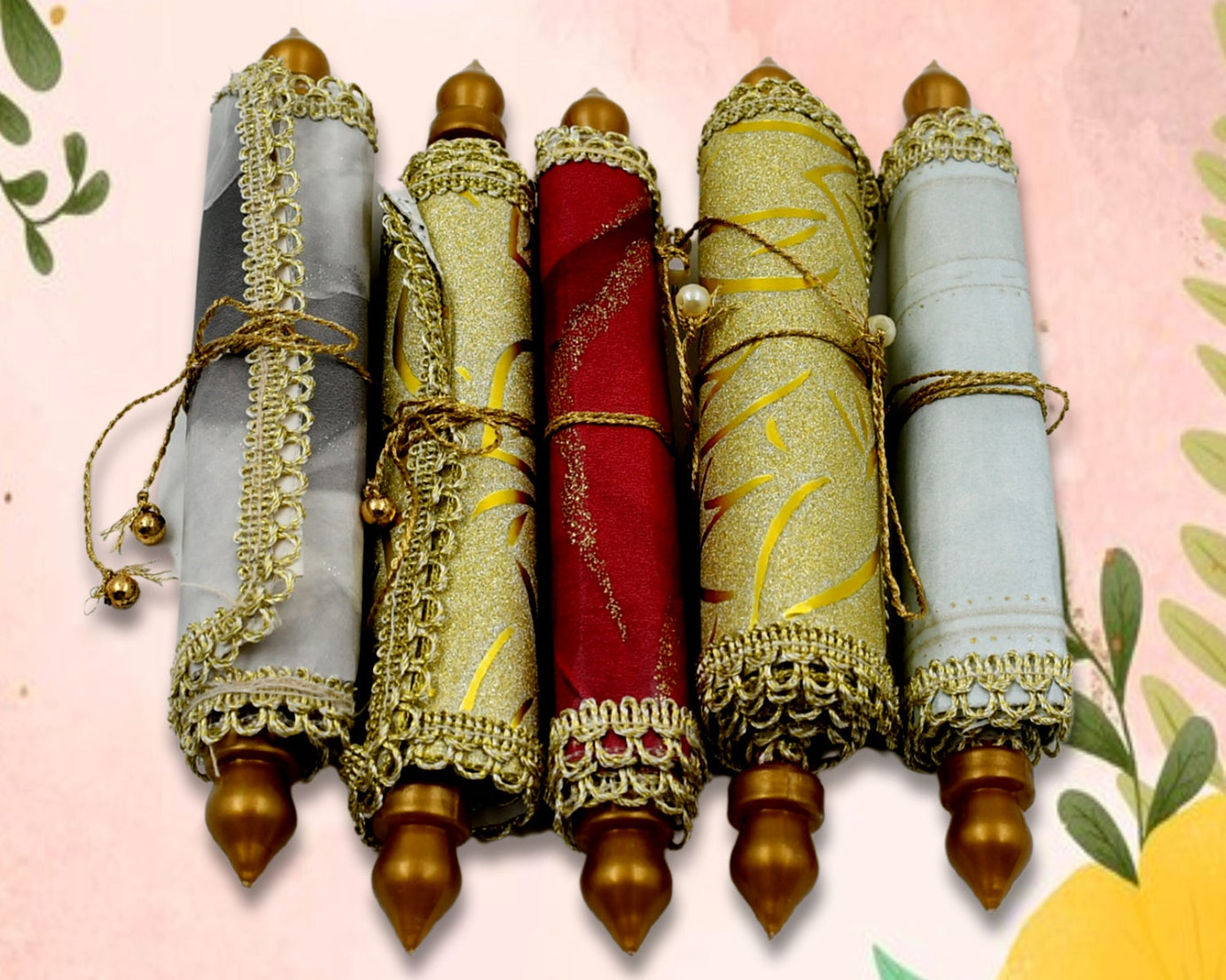 Money Gift Envelopes Lifafa - Multi Color Pack of 5 Premium Designer Envelopes, Colorful Writing Message Scroll, Sandesha Card, Style Shagun Envelope Sagan Gift Envelopes for Weddings, Birthdays, Baby Shower, Anniversary