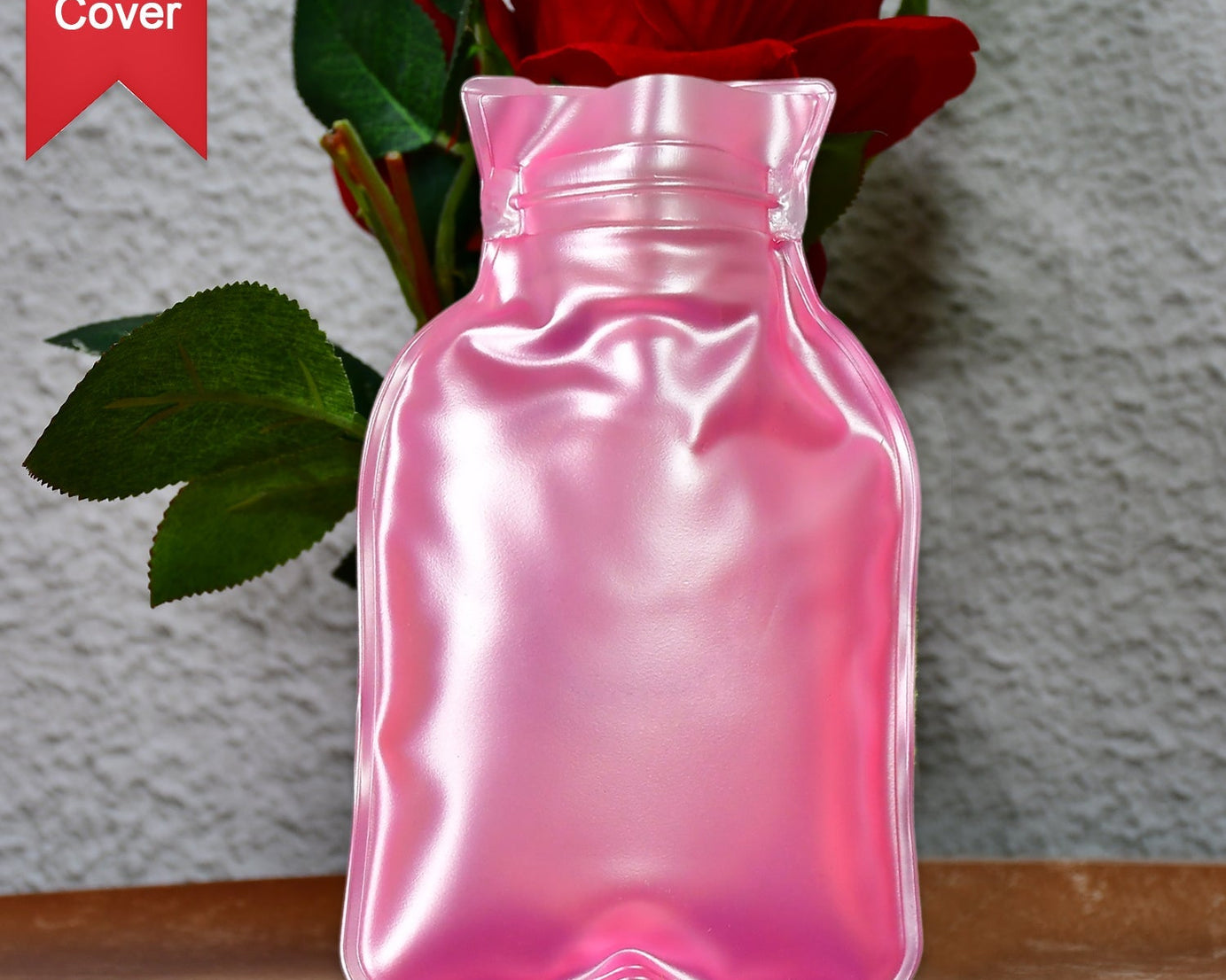 Simple Pink small Hot Water Bag with Cover for Pain Relief, Neck, Shoulder Pain and Hand, Feet Warmer, Menstrual Cramps.