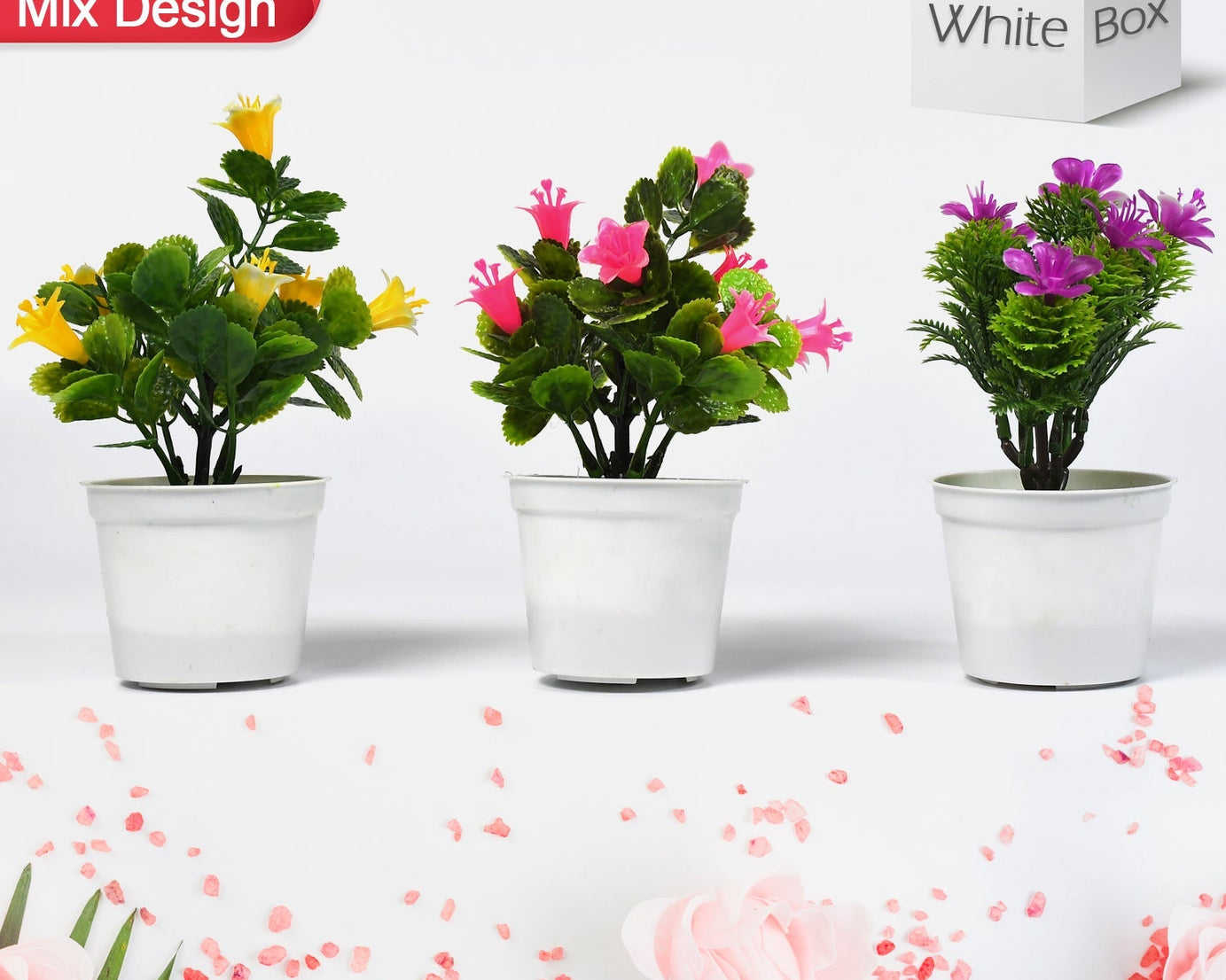 Flower Pot Artificial Decoration Plant | Natural Look & Plastic Material For Home , Hotels , Office & Multiuse Pot