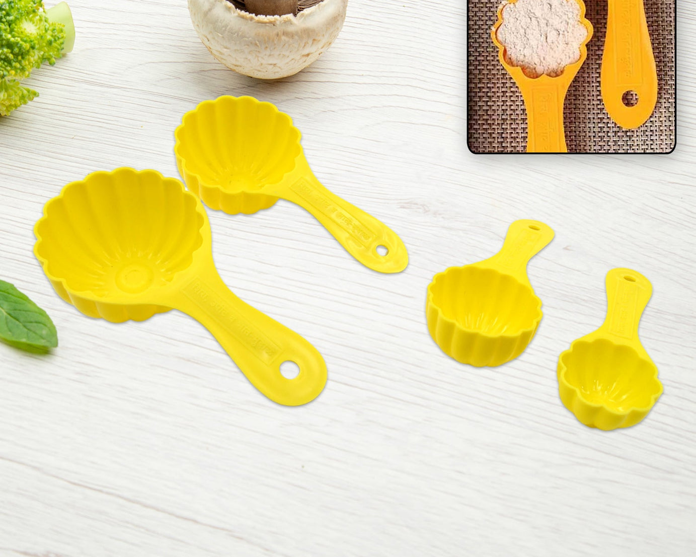 Plastic Kitchen Tool Mould / Ladoo Mould Spoon Ladoo Making Spoon Set for Kitchen Multipurpose, Plastic Ladoo Mold For Making Different Variety of Ladoo (4 Pcs Set)