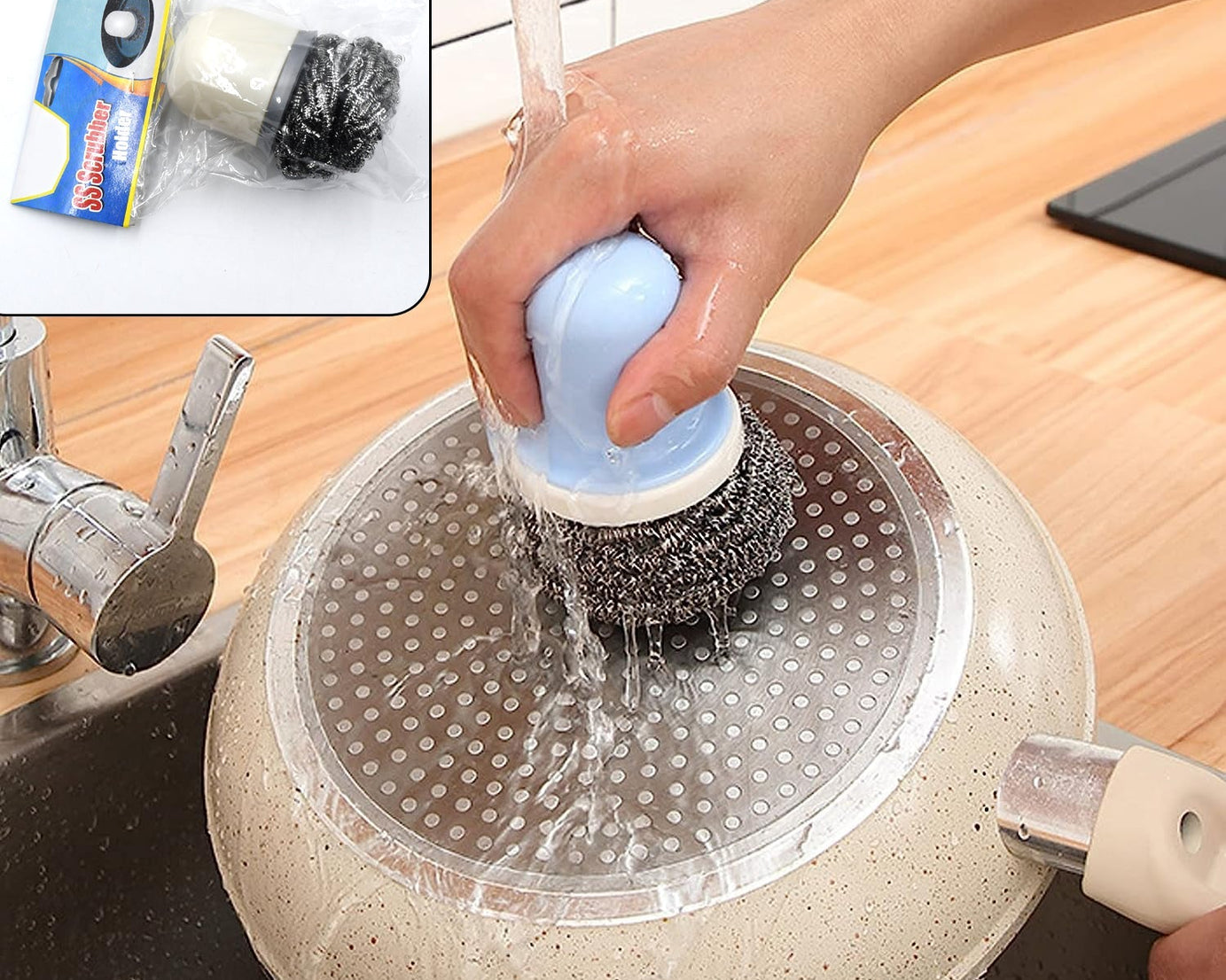 Dish scrub brush close-up