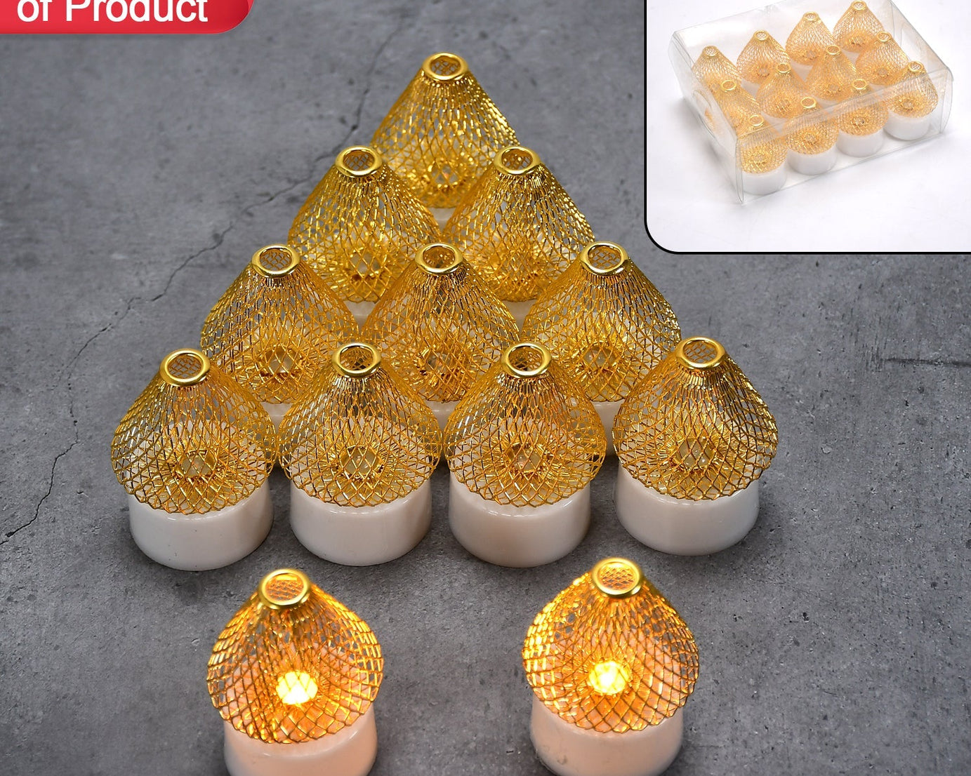 Flameless LED candles, 12 pieces, in decorative packaging