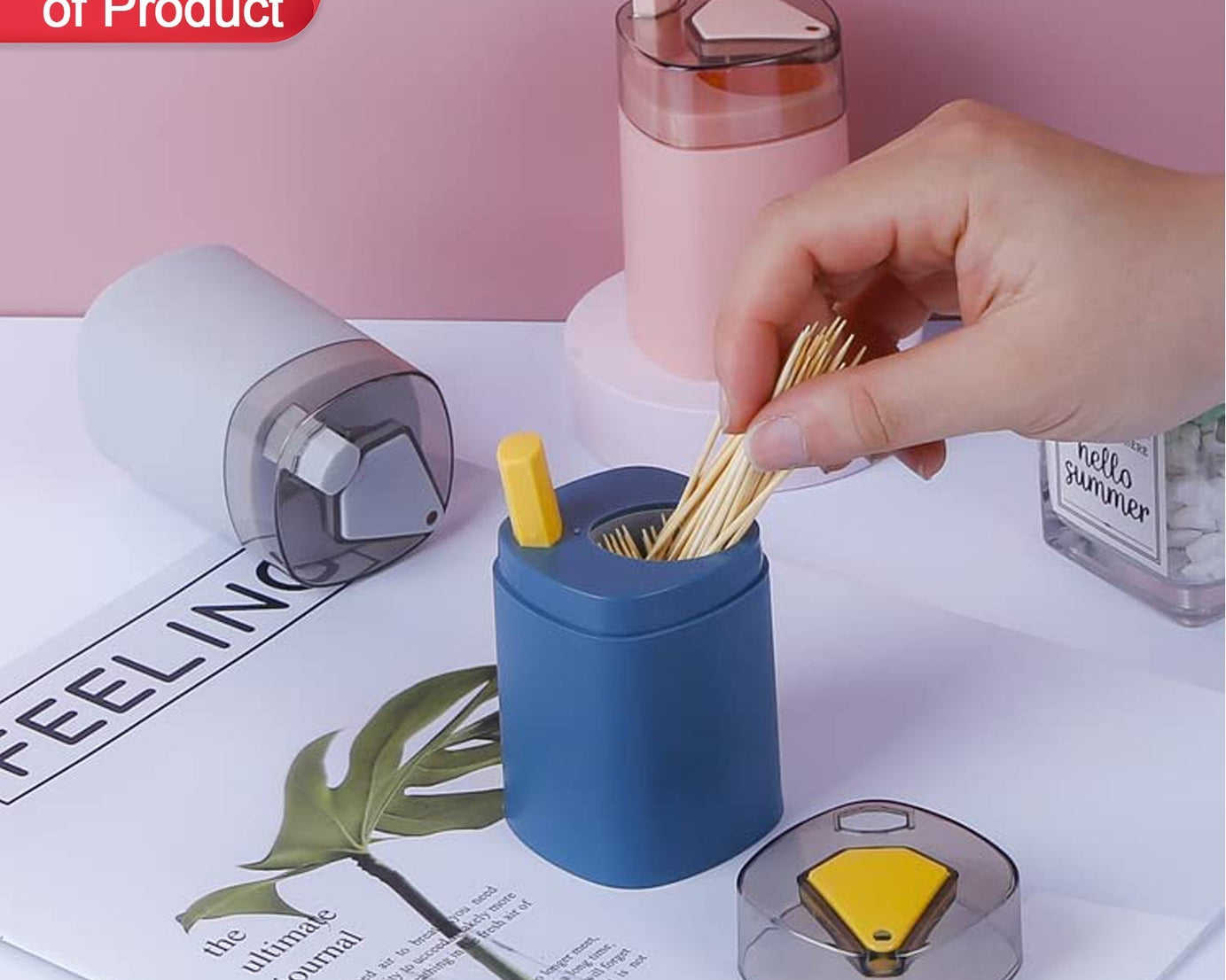 Toothpick Holder Dispenser, Pop-Up Automatic Toothpick Dispenser for Kitchen Restaurant Thickening Toothpicks Container Pocket Novelty, Safe Container Toothpick Storage Box.