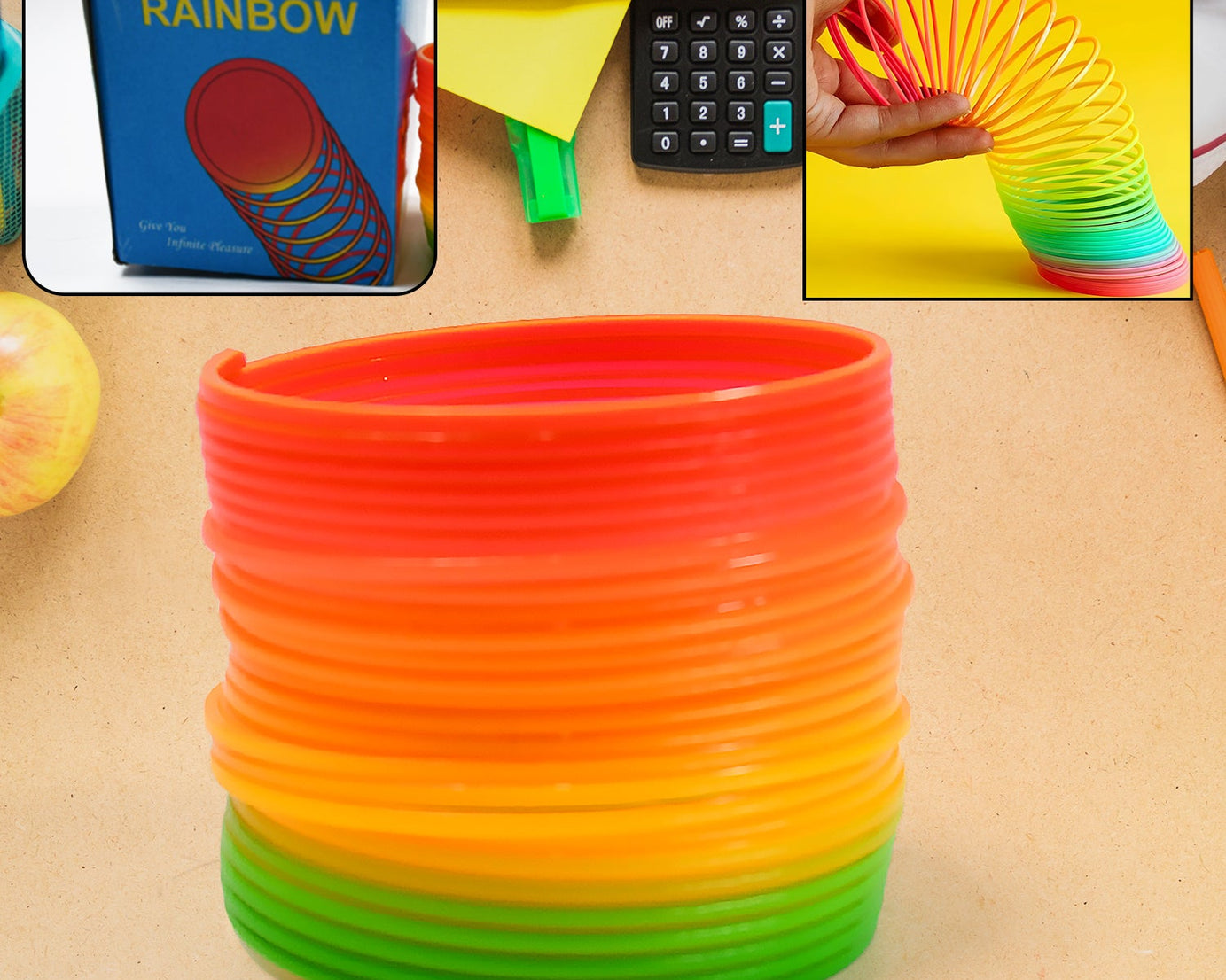 Rainbow Spring, Rainbow Spring Toys, Slinky, Slinky Spring Toy, Toy for Kids, for Kids Adults of All Age Group, for Birthdays, Compact and Portable Easy to Carry (1 Pc)