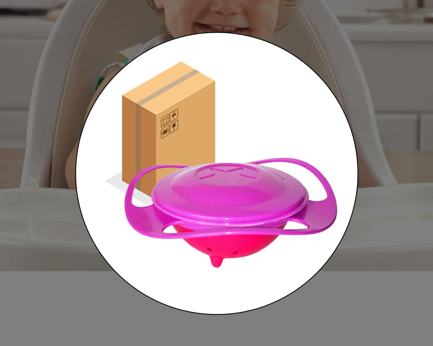 Innovative rotating bowl for kids, designed to prevent spills and mess during mealtime.