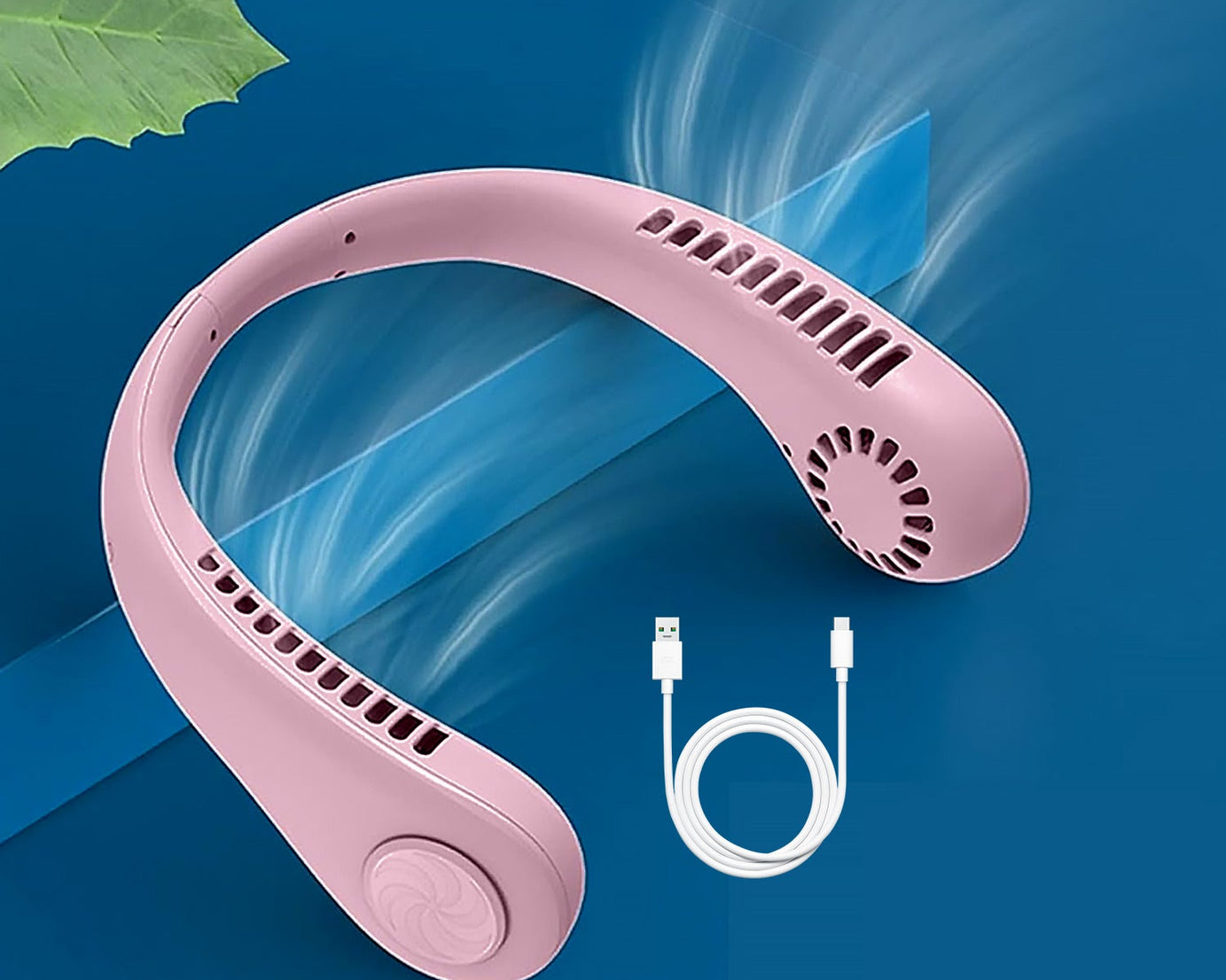 Portable Neck Fan: Holiday Hands Free Bladeless Neck Fan, 360° Cooling Hanging Fan, USB Rechargeable Personal Neck Fan, Wearable Neck Fan Suitable for Traveling
