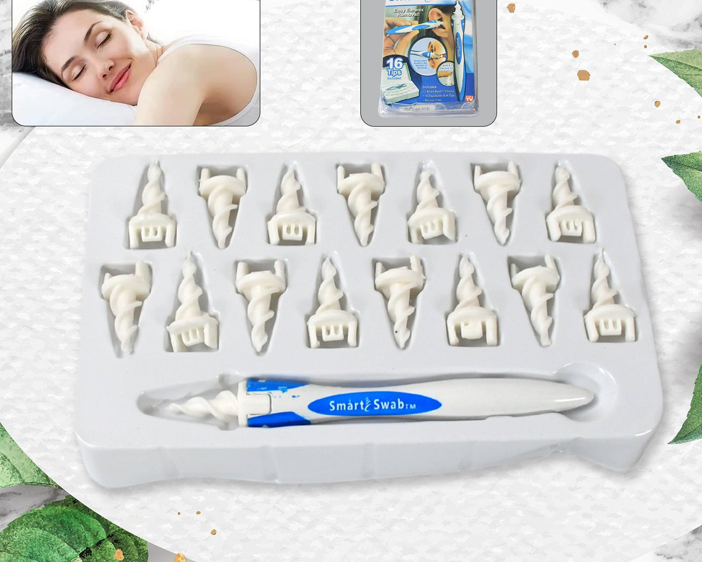 Ear Wax Removal Ear Cleaner Earwax Remover Spiral Soft Silicone Safe Upgraded Smart Earwax Removal Tool Swab Kit With 16 Replacement Tips For Adults & Kids